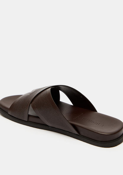 Duchini Men's Textured Cross Strap Slip-On Sandals-Men%27s Sandals-image-3