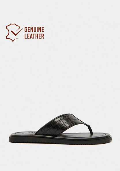 Duchini Men's Textured Slip-On Thong Sandals-Men%27s Sandals-image-0