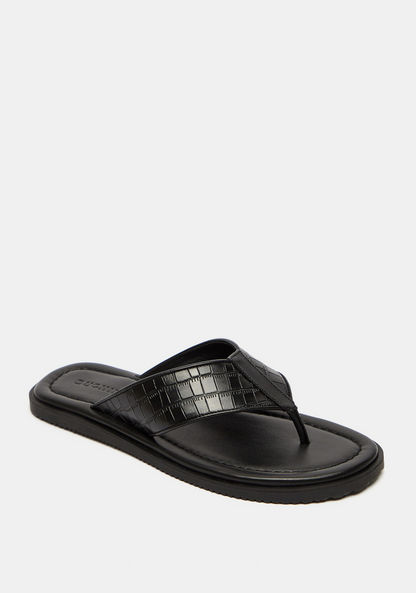 Duchini Men's Textured Slip-On Thong Sandals-Men%27s Sandals-image-1