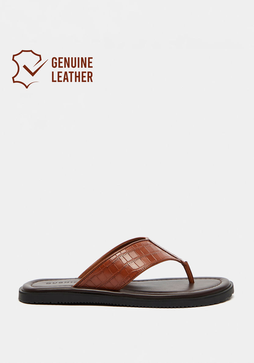 Duchini Men's Textured Slip-On Thong Sandals-Men%27s Sandals-image-0