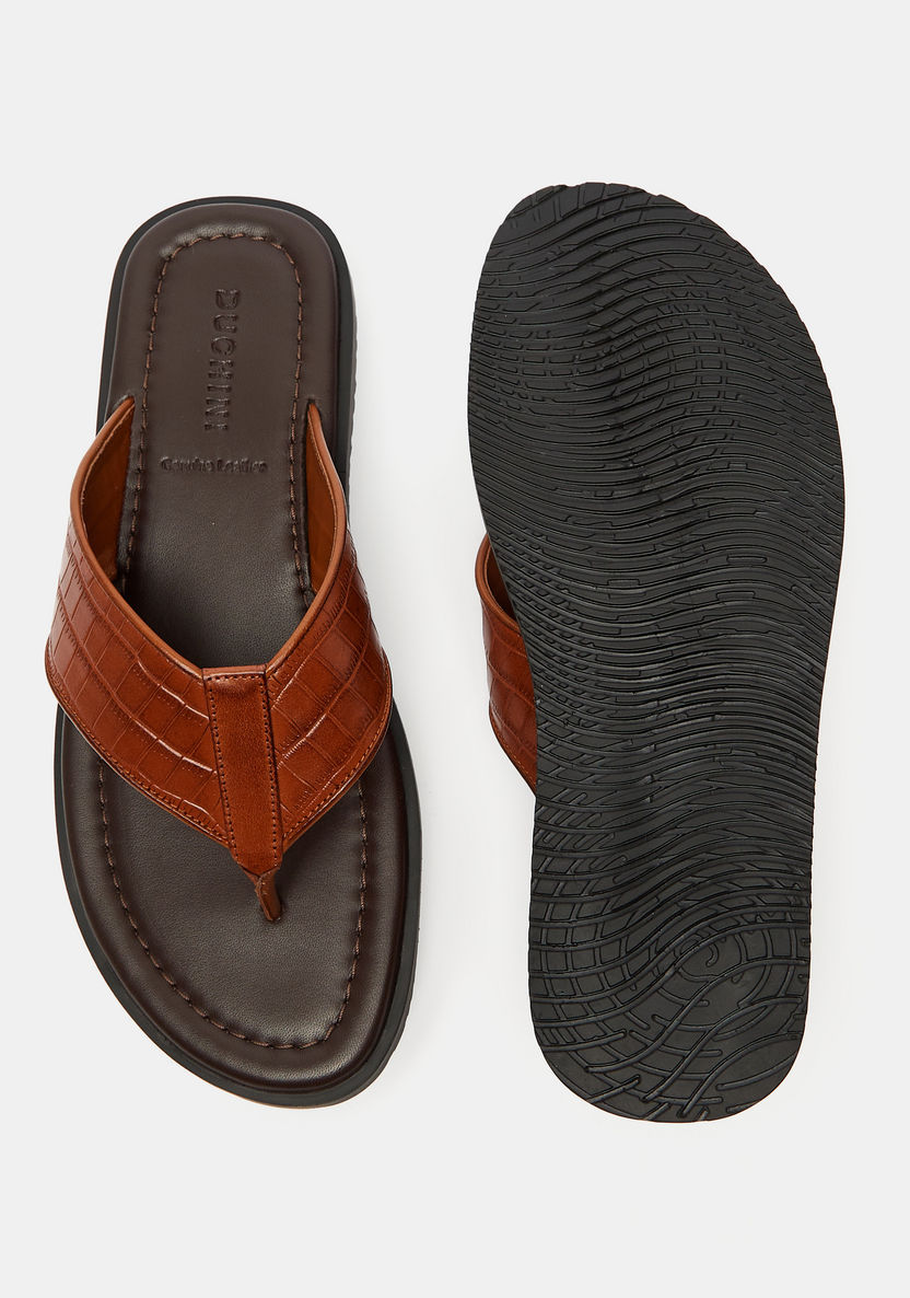 Duchini Men's Textured Slip-On Thong Sandals-Men%27s Sandals-image-4