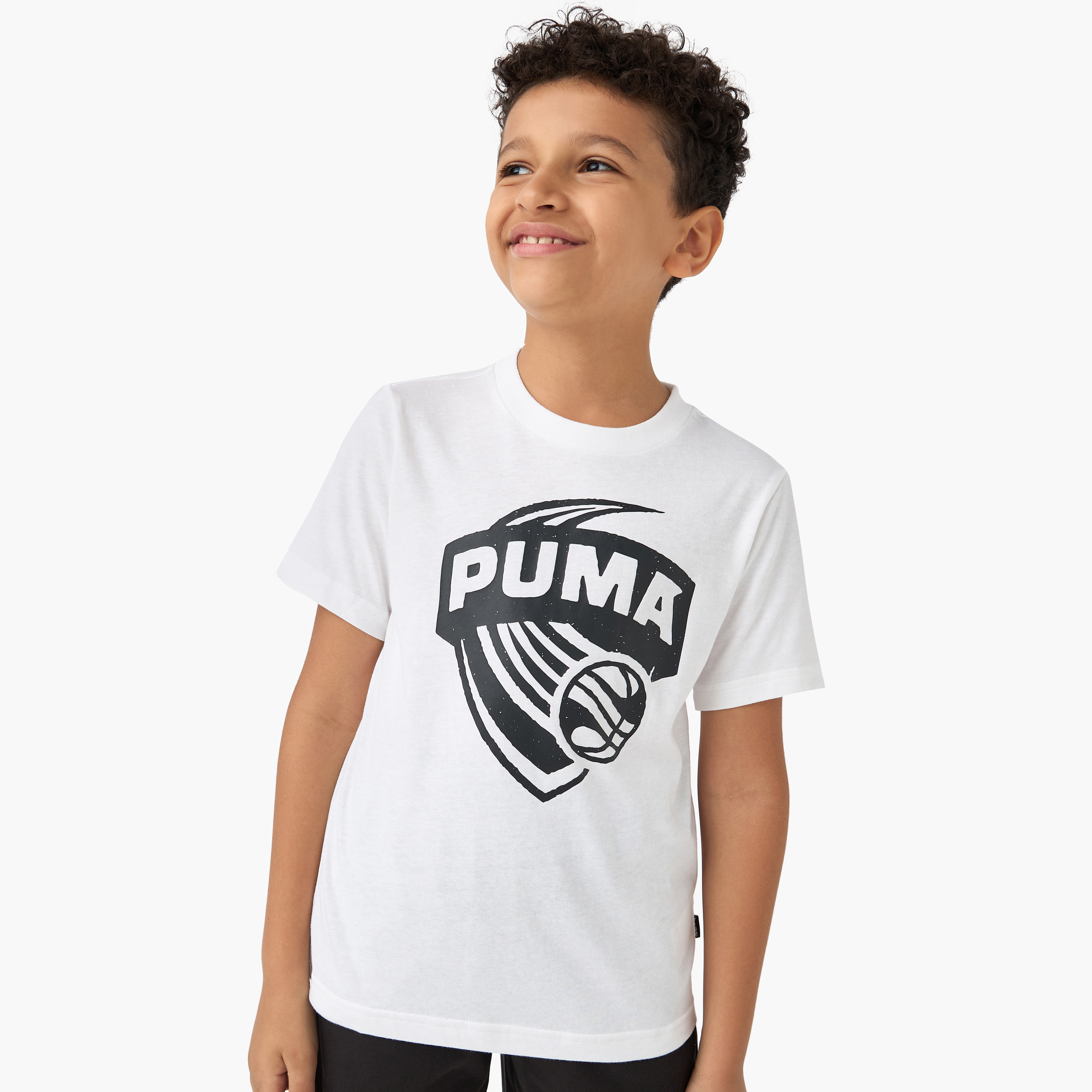 PUMA Graphic Print T-shirt with Short Sleeves-boys-clothing-sportswear-tops-image-1