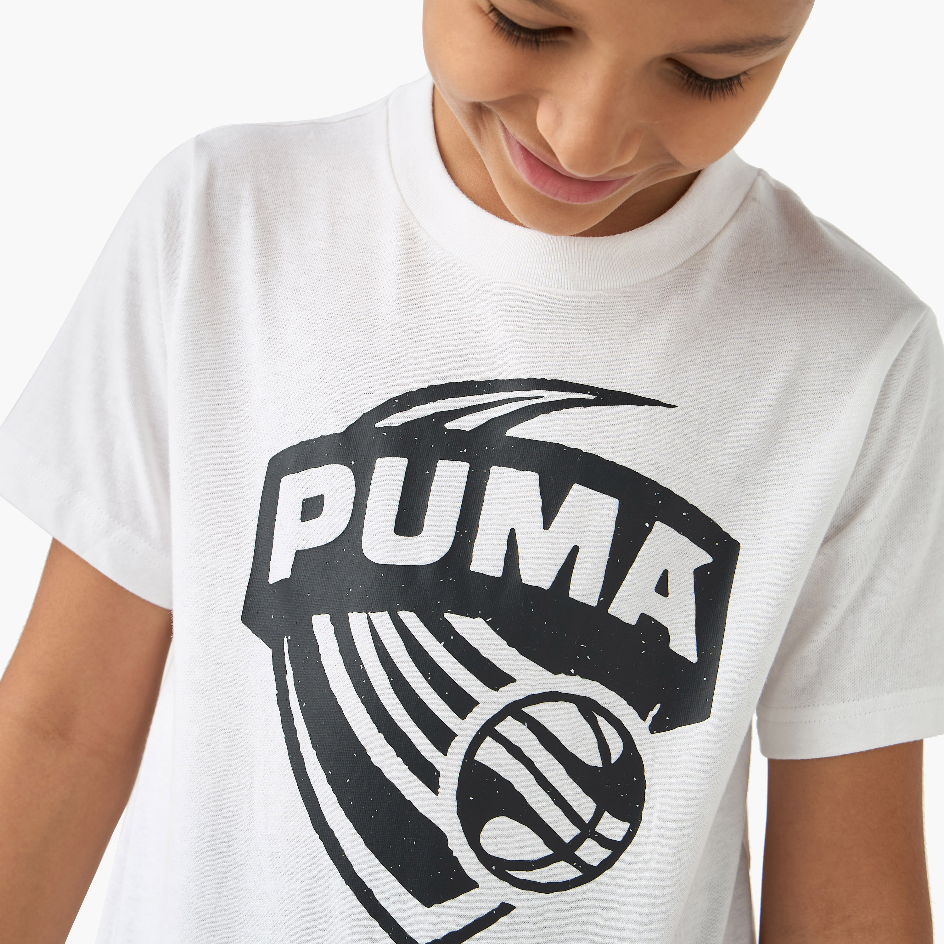 PUMA Graphic Print T-shirt with Short Sleeves-boys-clothing-sportswear-tops-image-4