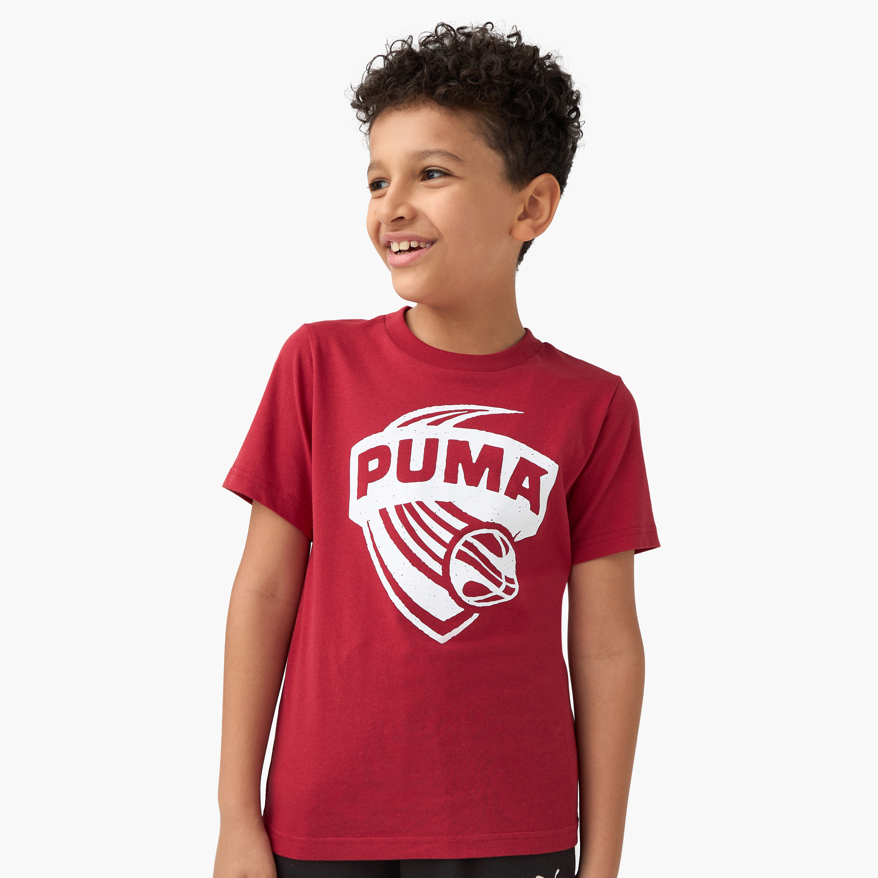 PUMA Graphic Print T-shirt with Short Sleeves-boys-clothing-sportswear-tops-image-1
