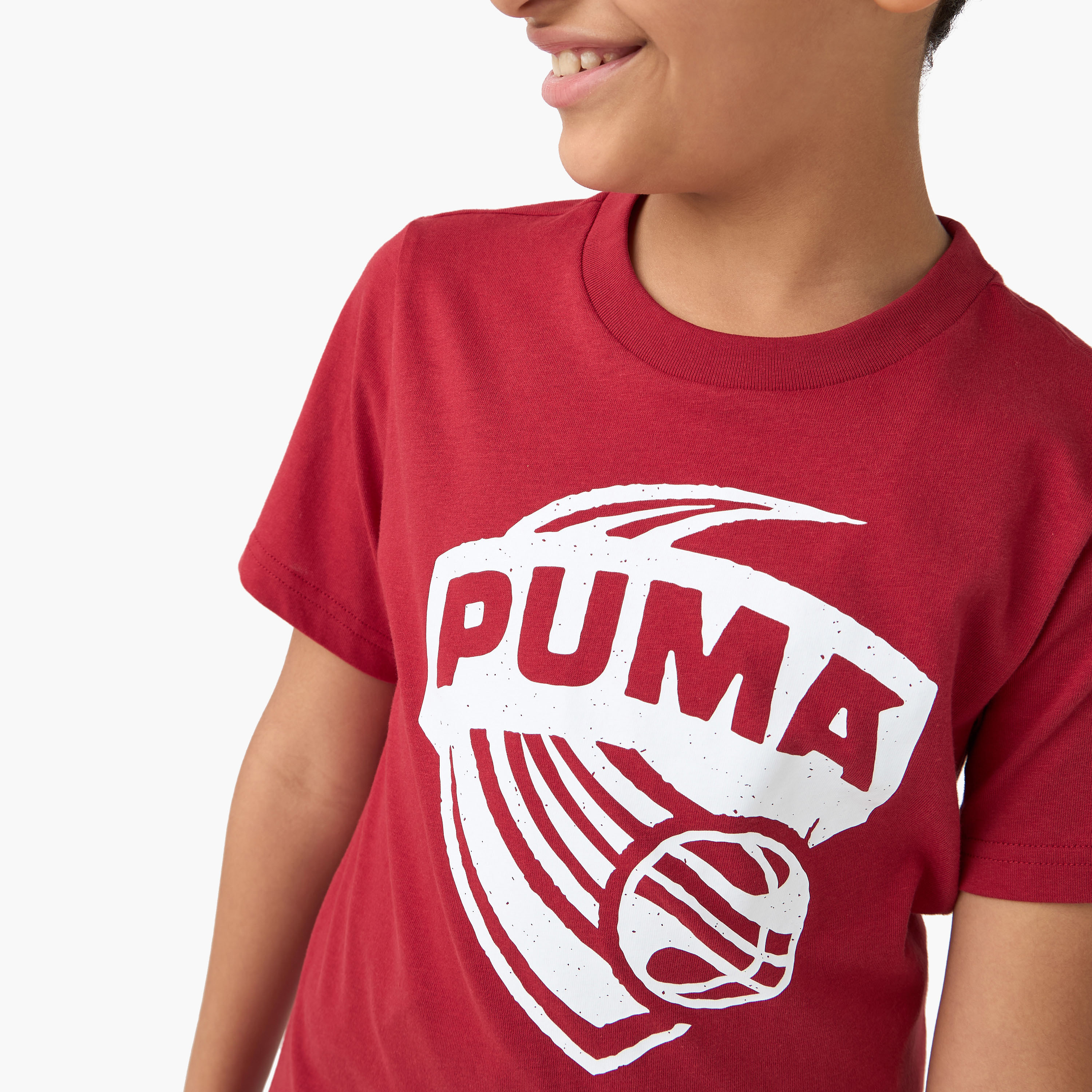 PUMA Graphic Print T-shirt with Short Sleeves-boys-clothing-sportswear-tops-image-4