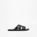 Duchini Men's Textured Slip-On Cross Strap Sandals-Men%27s Sandals-thumbnail-0