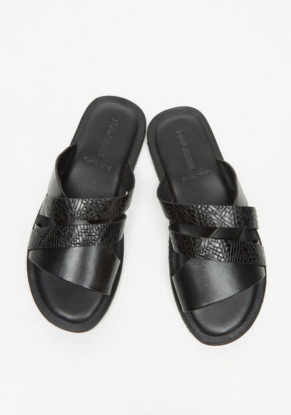 Duchini Men's Textured Slip-On Cross Strap Sandals-Men%27s Sandals-image-1