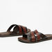 Duchini Men's Textured Slip-On Cross Strap Sandals-Men%27s Sandals-thumbnail-3