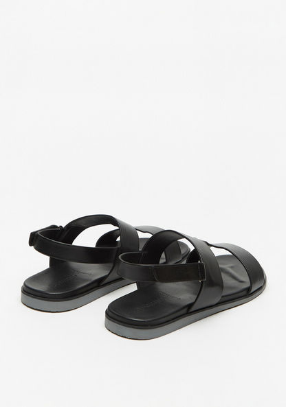 Duchini Men's Solid Sandals with Hook and Loop Closure-Men%27s Sandals-image-2