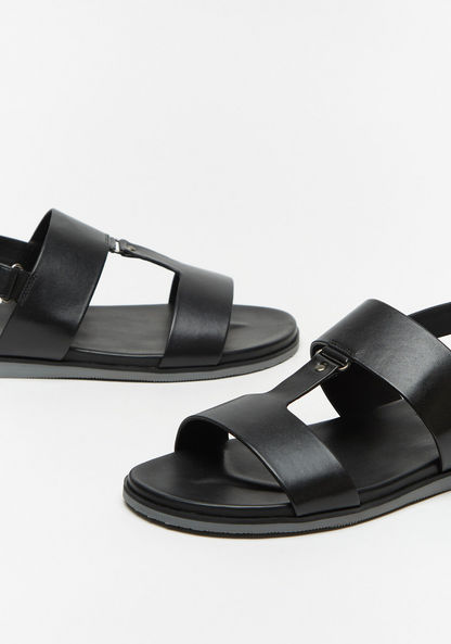 Duchini Men's Solid Sandals with Hook and Loop Closure-Men%27s Sandals-image-3