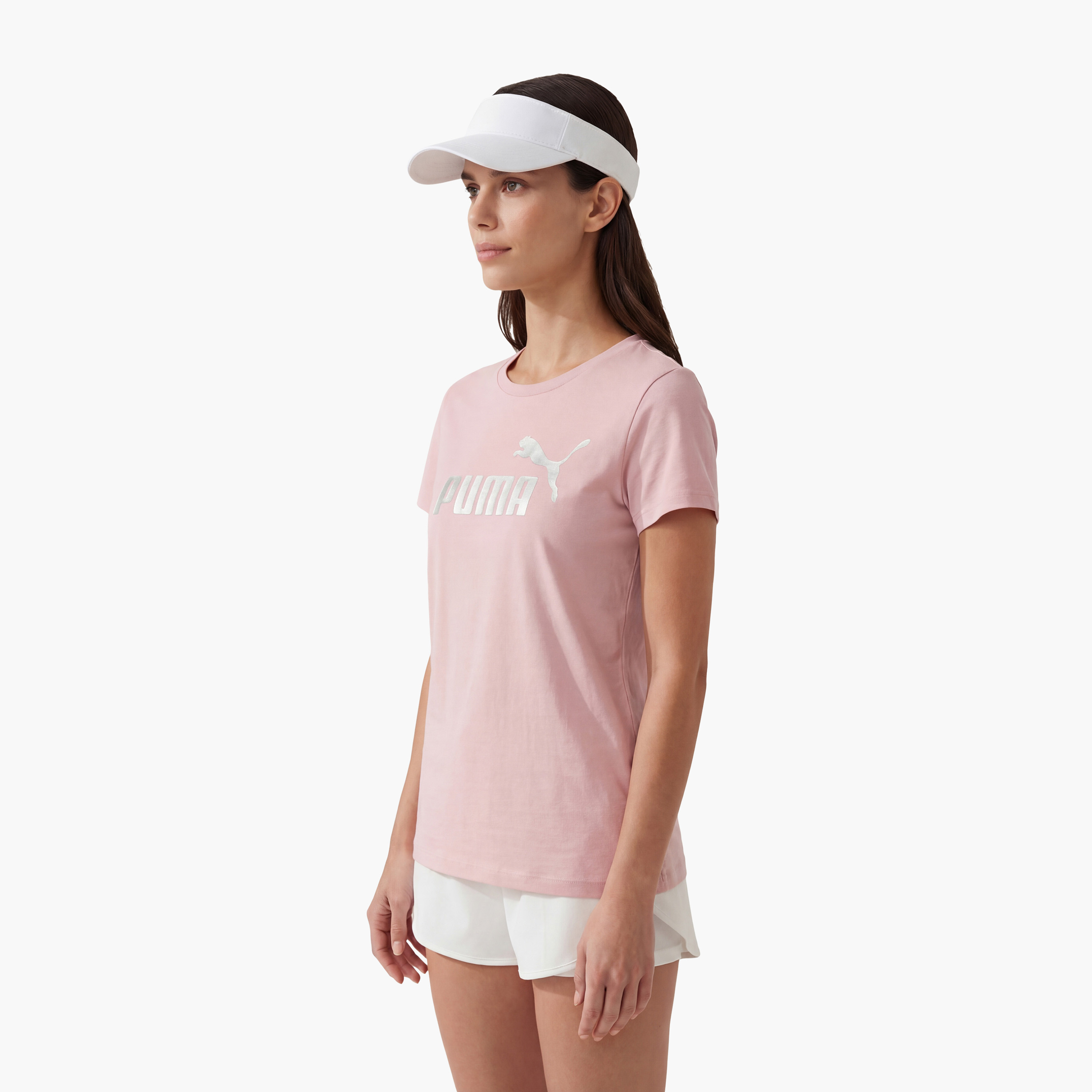 بوما - تيشيرت نسائي بأكمام قصيرة شعار معدني أنيق رقم 1-women-clothing-tshirts-image-3