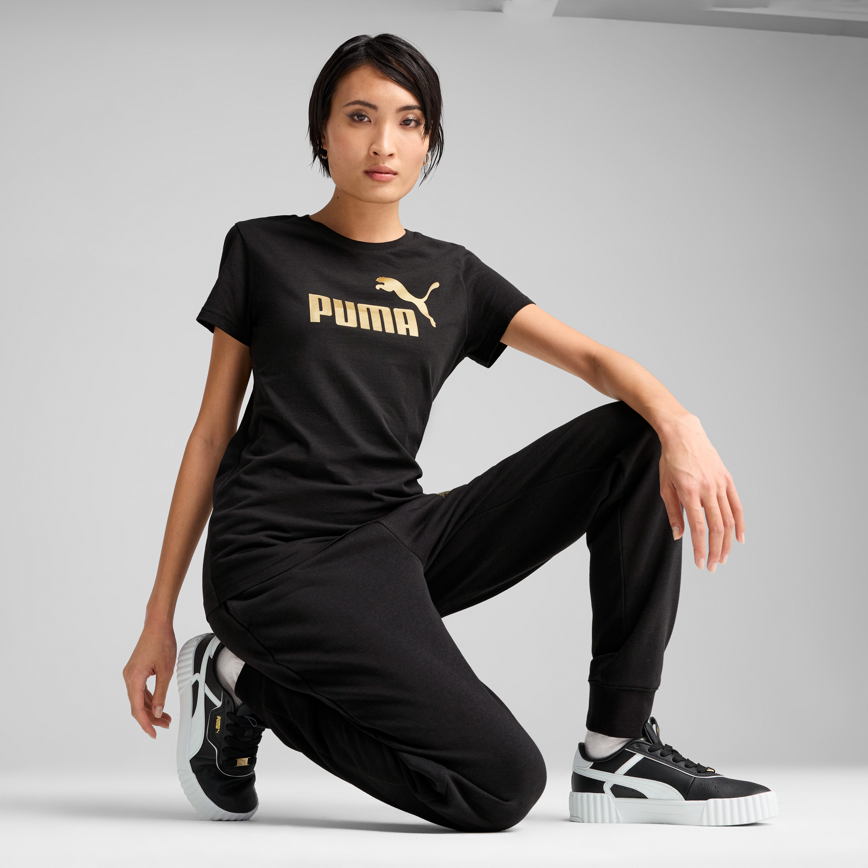Puma Women ESS METALLIC No. 1 Logo Short Sleeves Tee-sports-women-clothing-tshirtsandvests-image-2