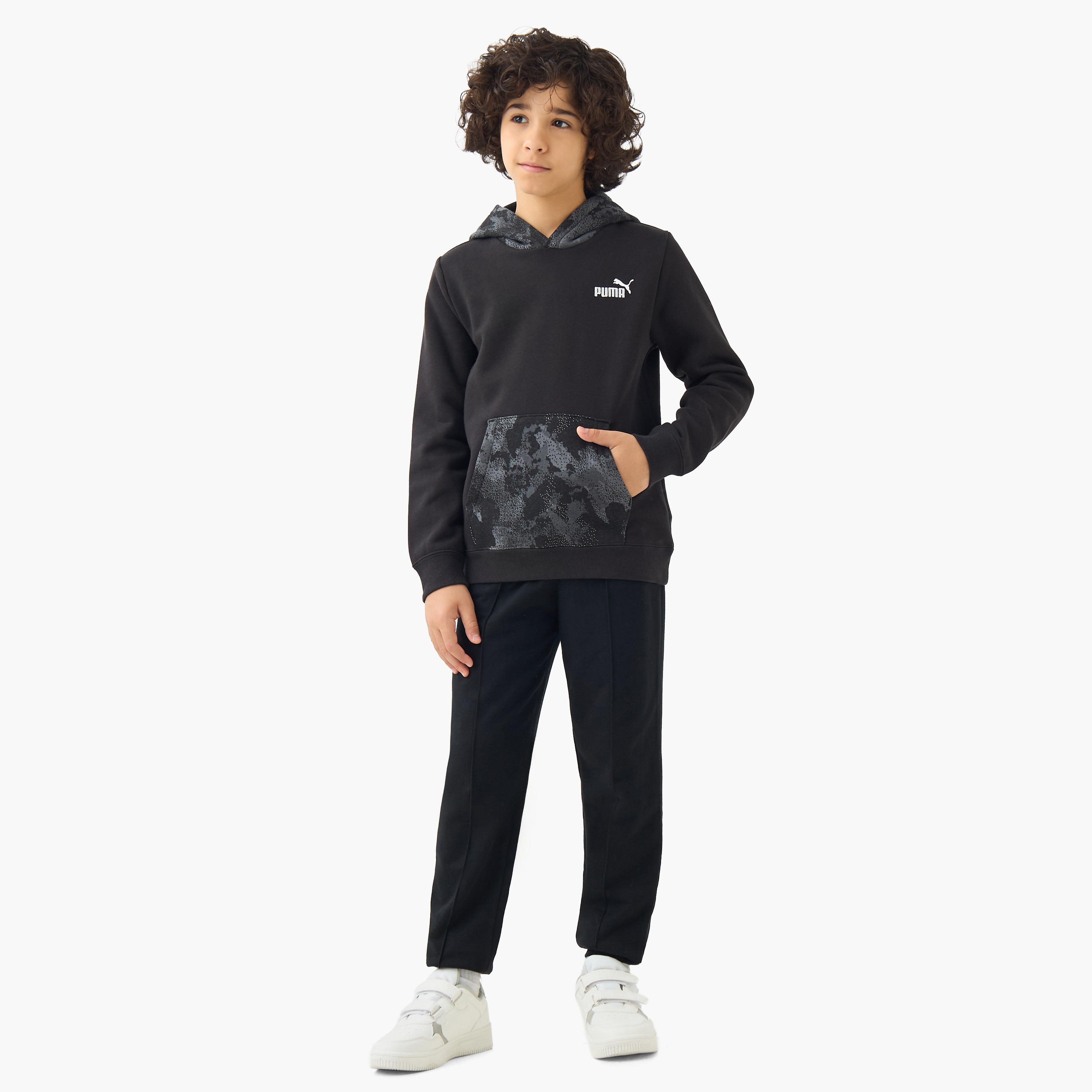 PUMA Boys Hooded Neck Sweatshirt with Kangaroo Pocket - Cotton - Long Sleeves-boys-clothing-sweatshirts-image-2