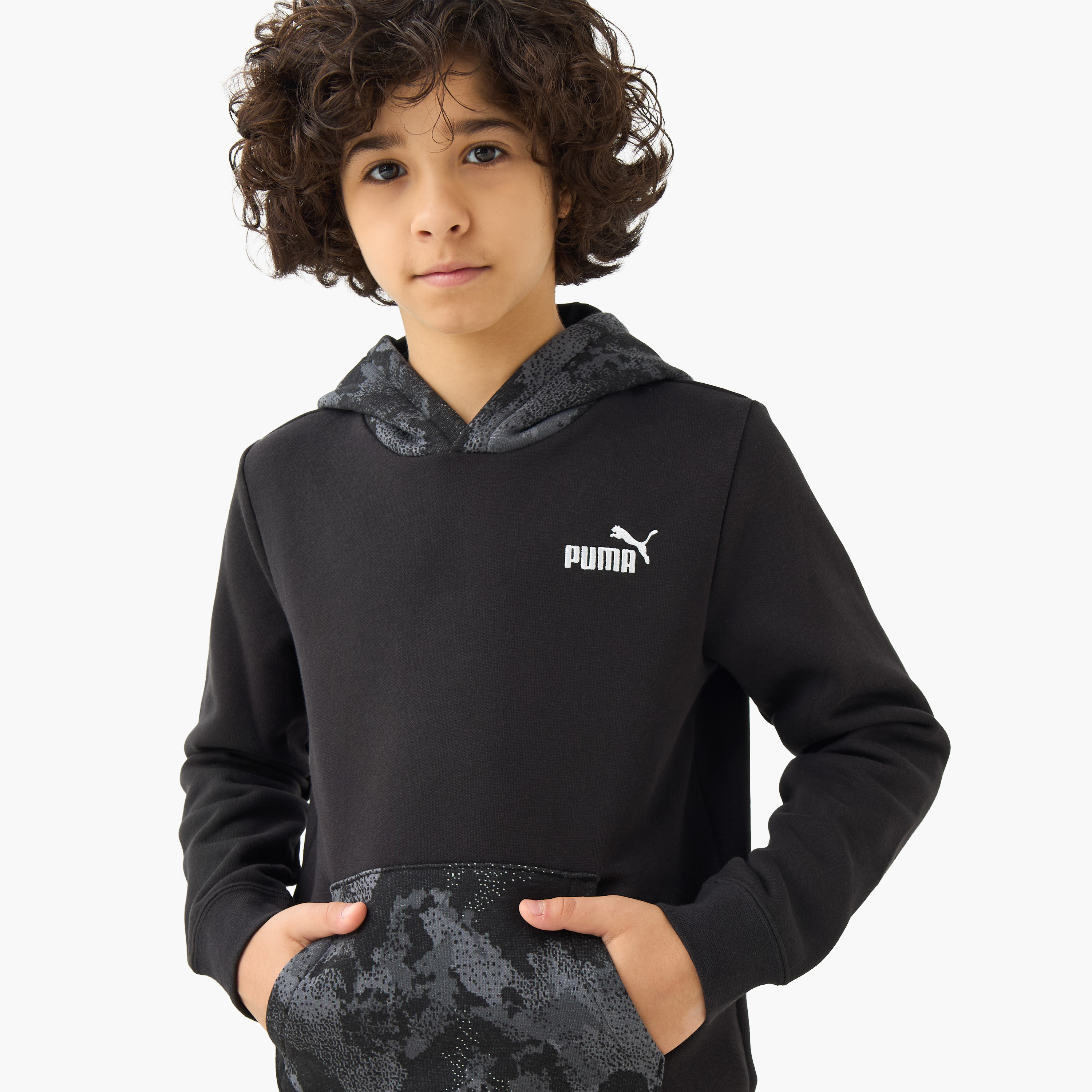 PUMA Boys Hooded Neck Sweatshirt with Kangaroo Pocket - Cotton - Long Sleeves-boys-clothing-sweatshirts-image-4