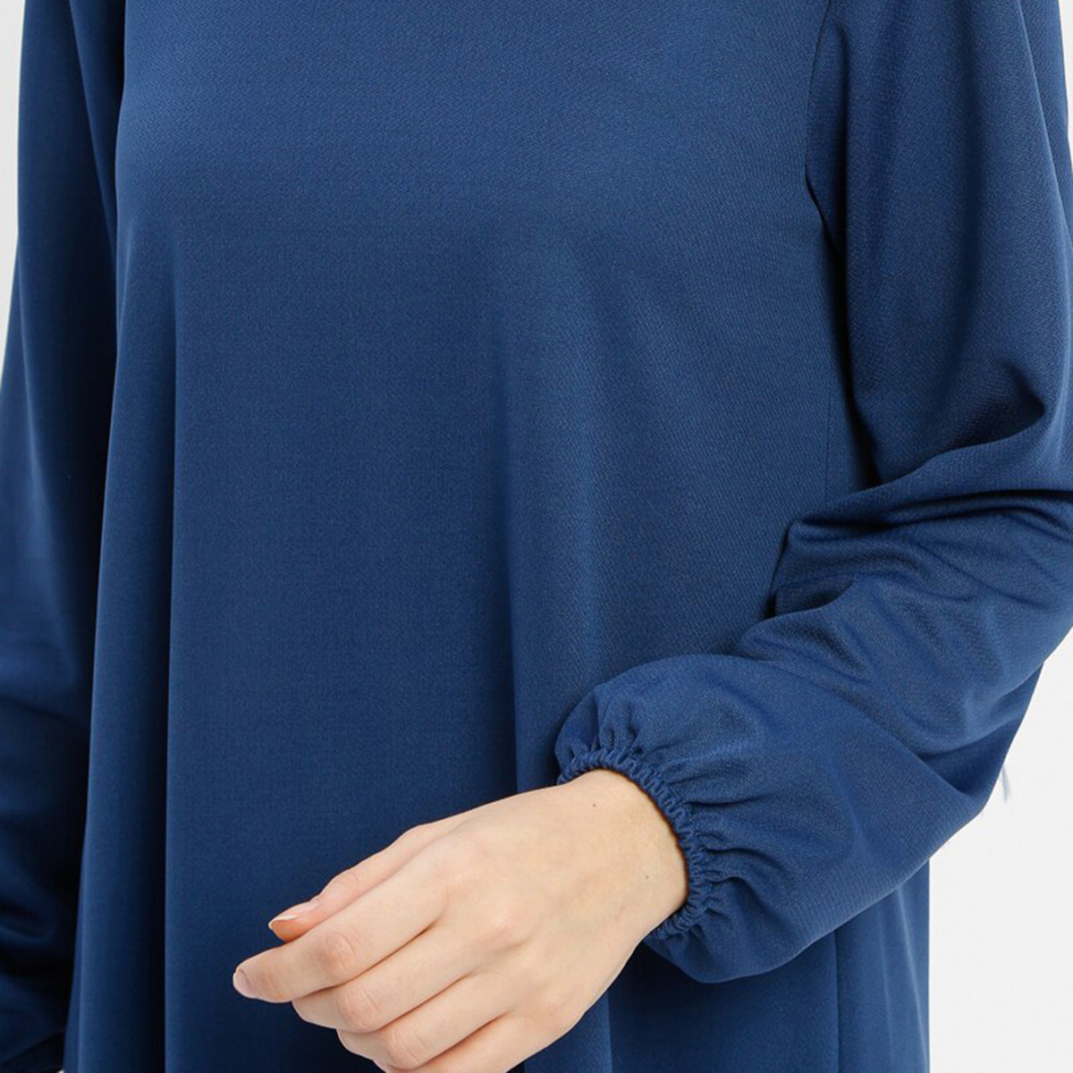 Women Solid Round Neck Maxi Dress ECESUN By Modanisa-women-clothing-dresses-image-3