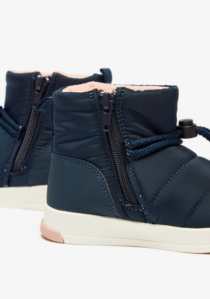 Juniors Quilted High Cut Boots with Zip Closure