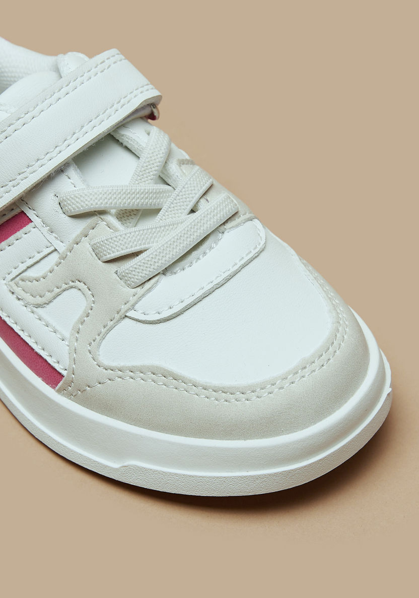 Juniors Panelled Sneakers with Hook and Loop Closure-Girl%27s Sneakers-image-4