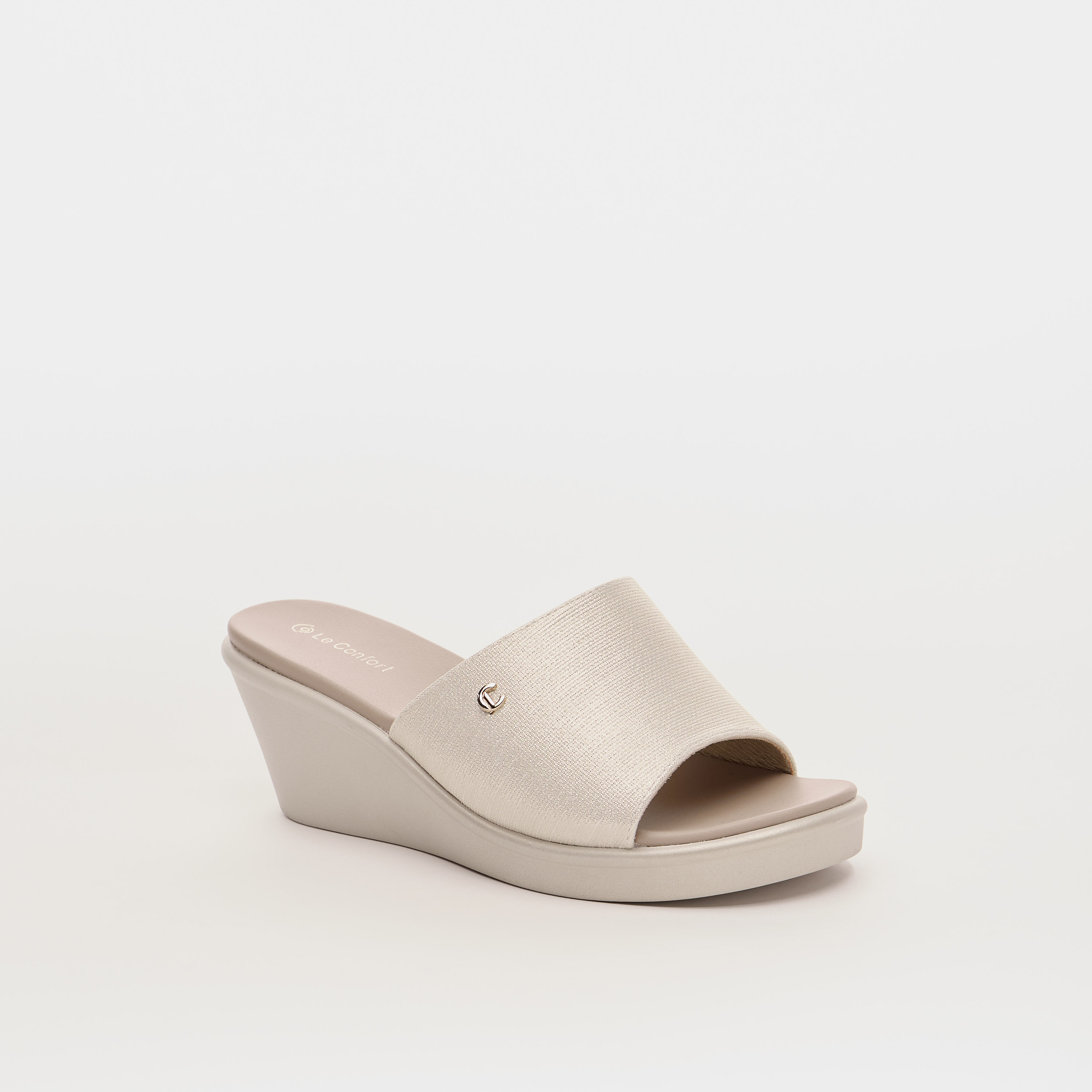 Shop Le Confort Solid Slip On Sandals with Wedge Heels Online Splash UAE