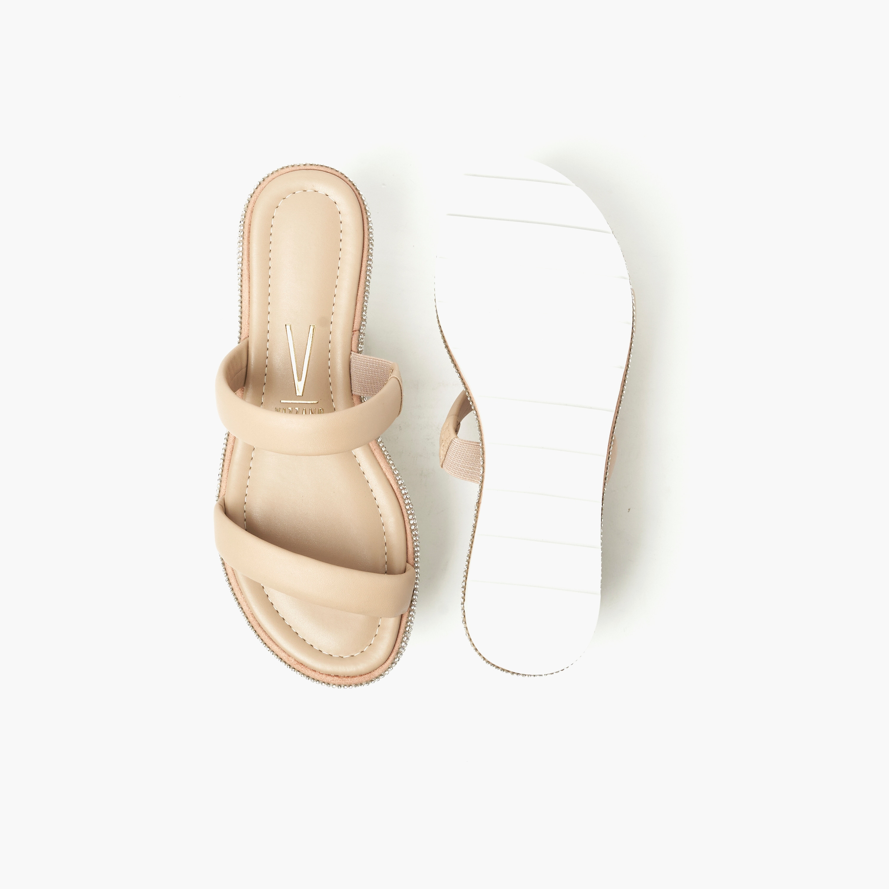 صندل نسائي مريح مسطح مع لمسة من الكريستال من فيزانو | 6388-540-19085-women-shoes-sandals-flats-image-4