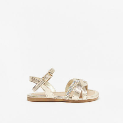 Pampili Studded Cross Strap Sandals with Buckle Closure-Baby Girl%27s Sandals-image-2