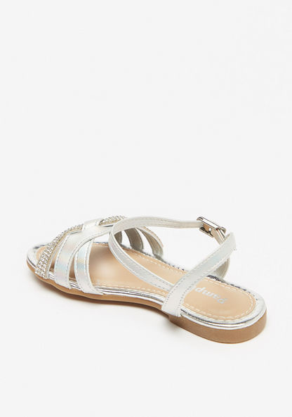 Pampili Embellished Cross Strap Sandals with Buckle Closure-Girl%27s Sandals-image-1