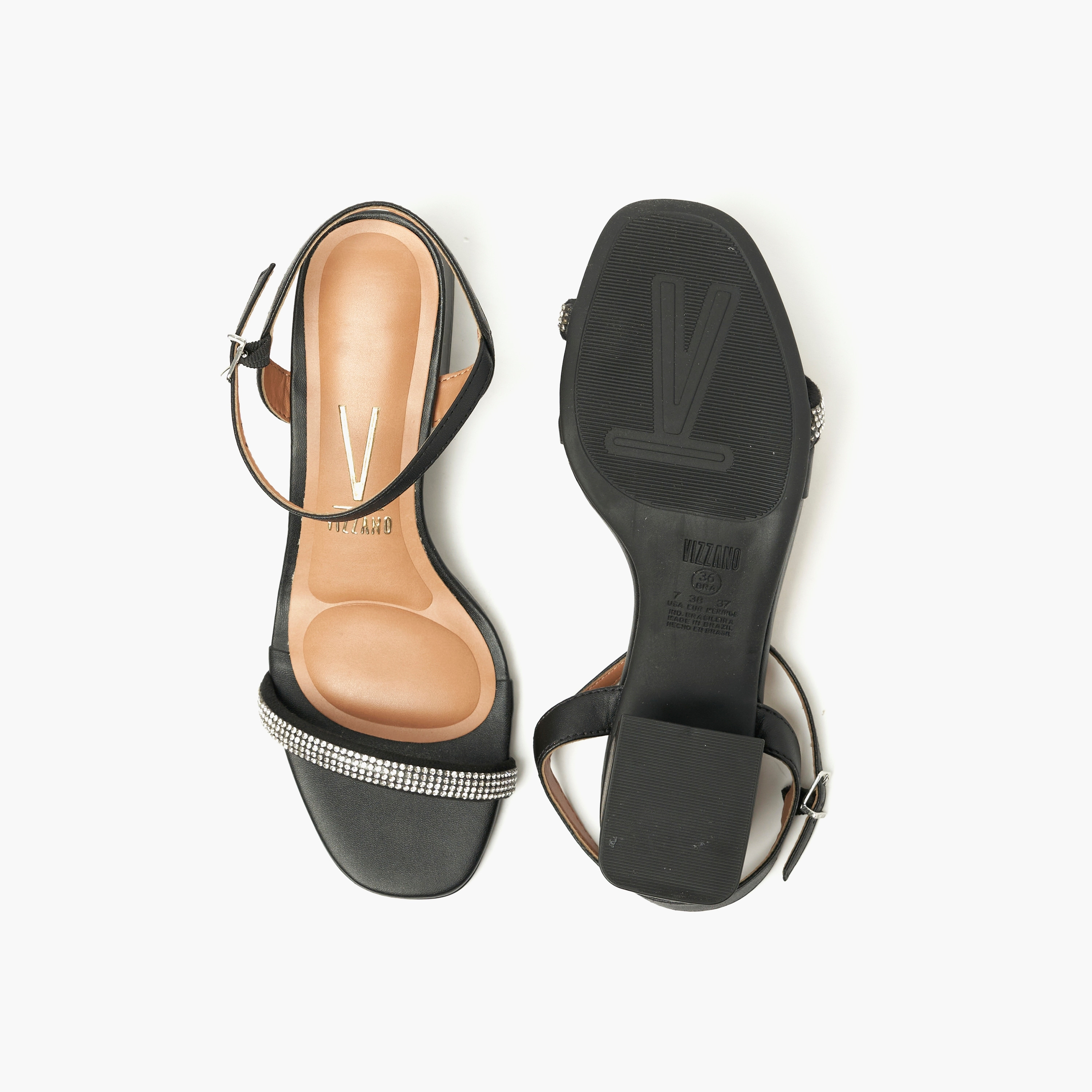صندل حذاء نسائي بكعب عريض مع لمسة من الكريستال من فيزانو | 6428-130-24448-women-shoes-heels-image-4