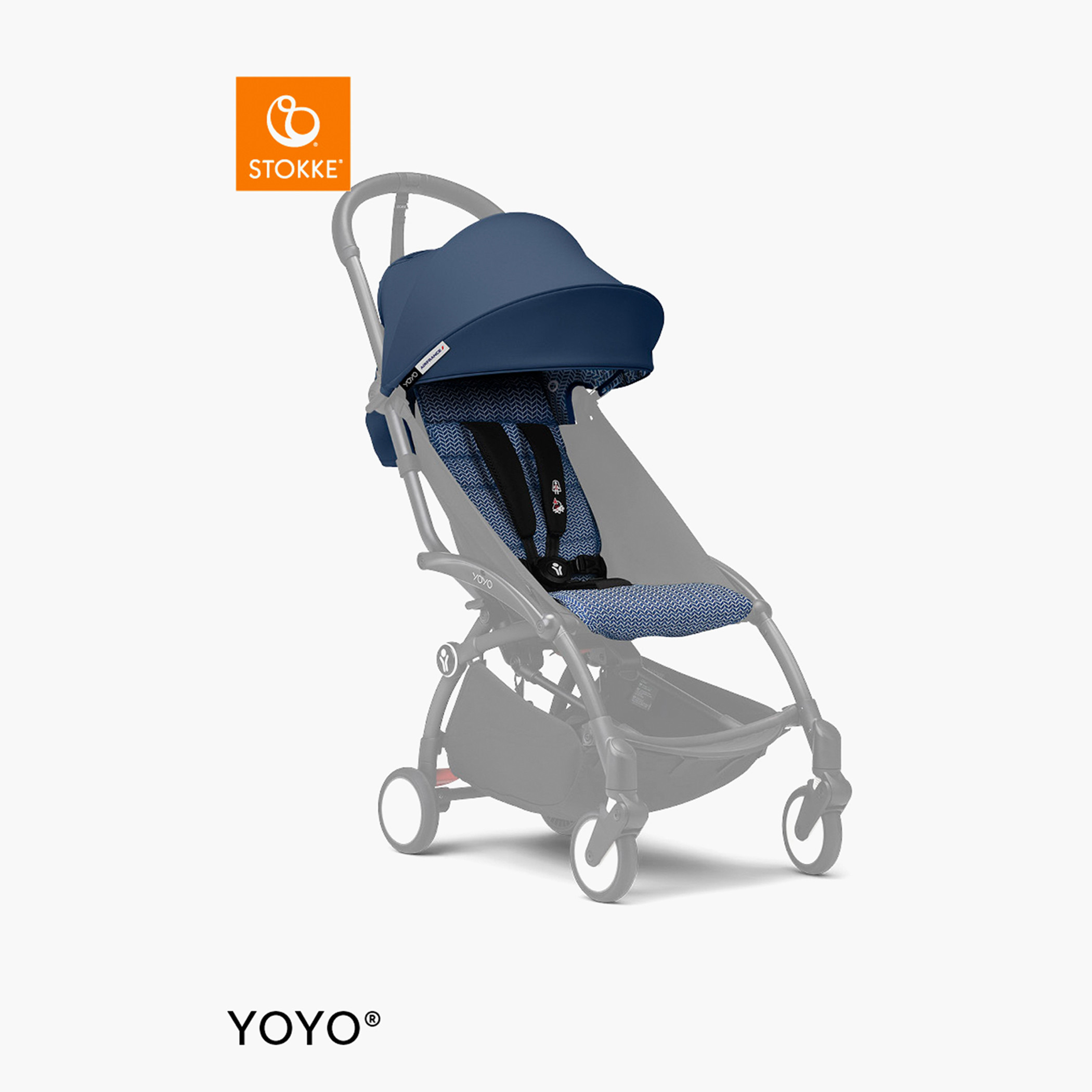 Stokke YOYO³ Black frame with 6+ color pack Air France-baby-gear-strollersandprams-strollers-image-5
