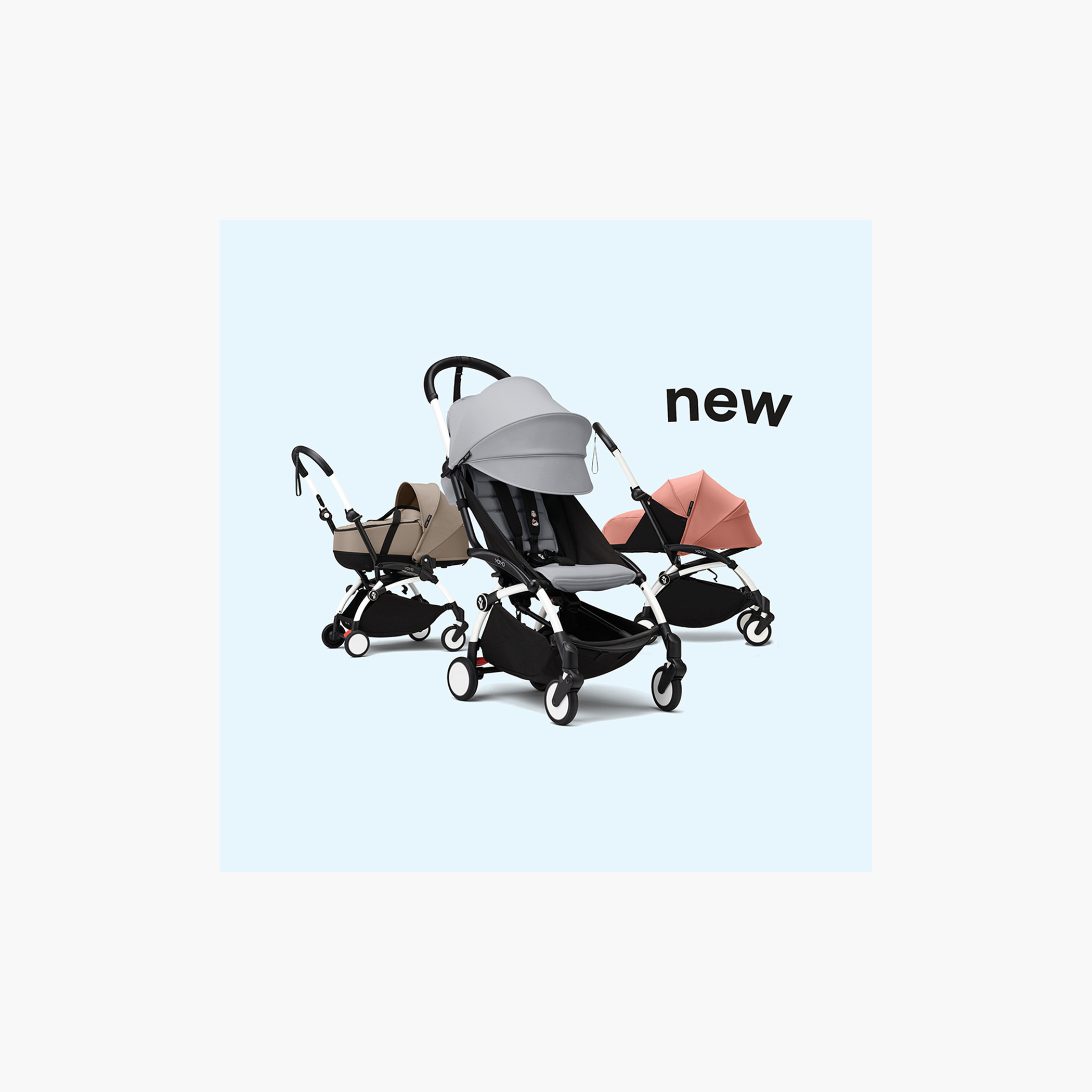 Stokke YOYO³ Black frame with 6+ color pack Stone-baby-gear-strollersandprams-strollers-image-5