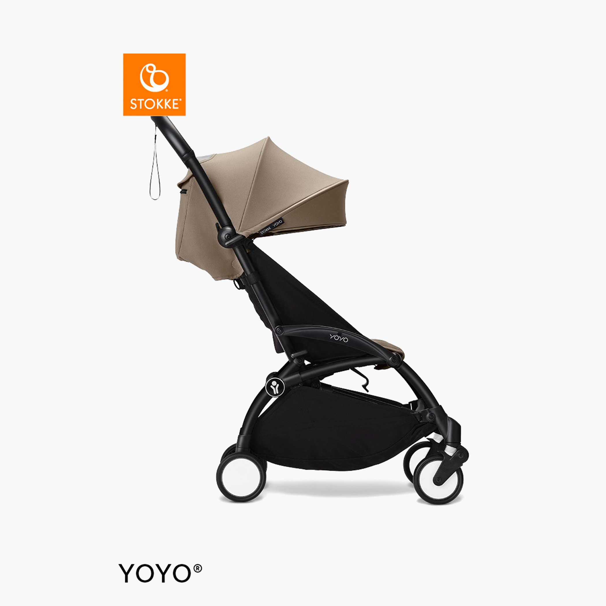 Stokke YOYO³ Black frame with 6+ color pack Taupe-baby-gear-strollersandprams-strollers-image-1