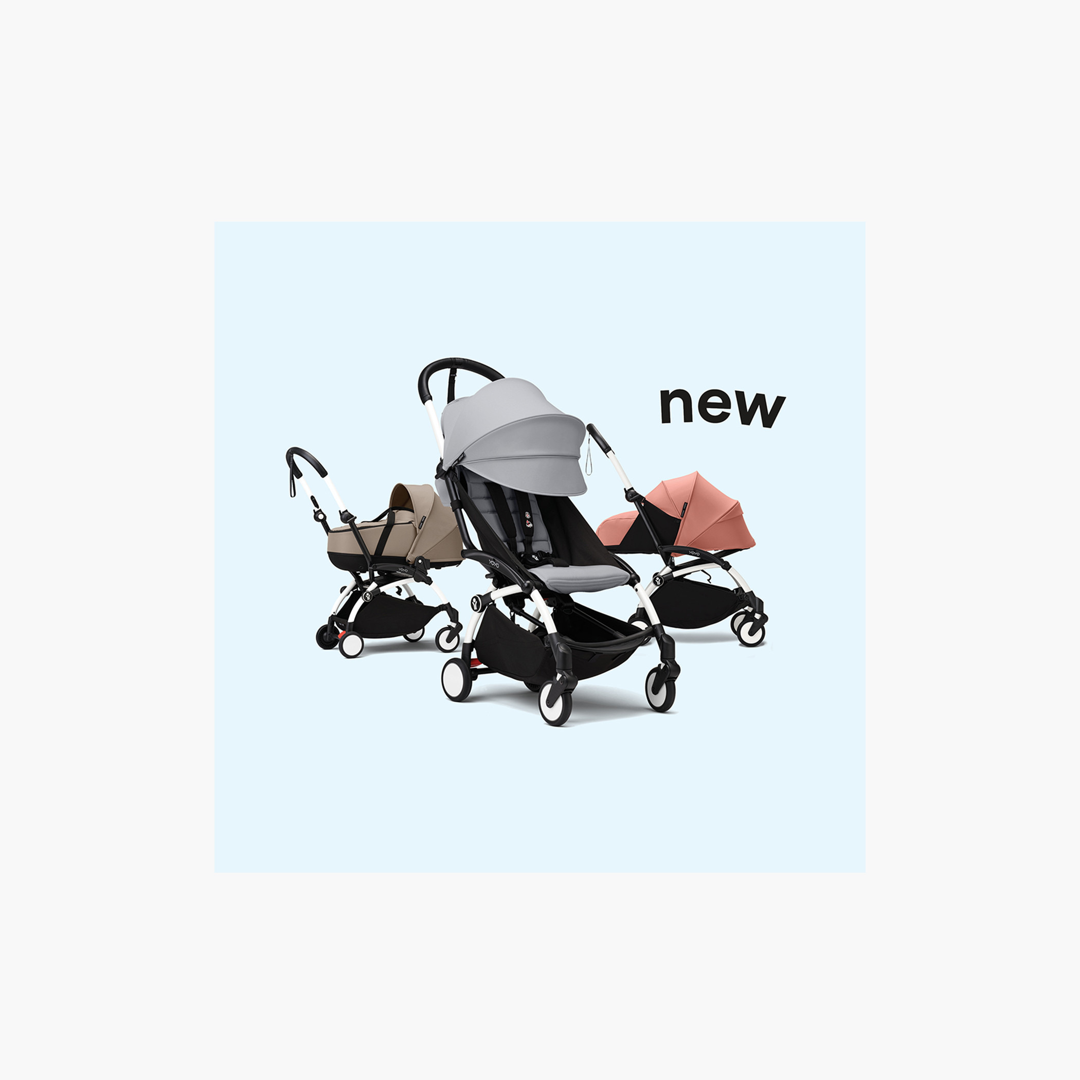 Stokke YOYO³ White frame with 6+ color pack Stone-baby-gear-strollersandprams-strollers-image-9