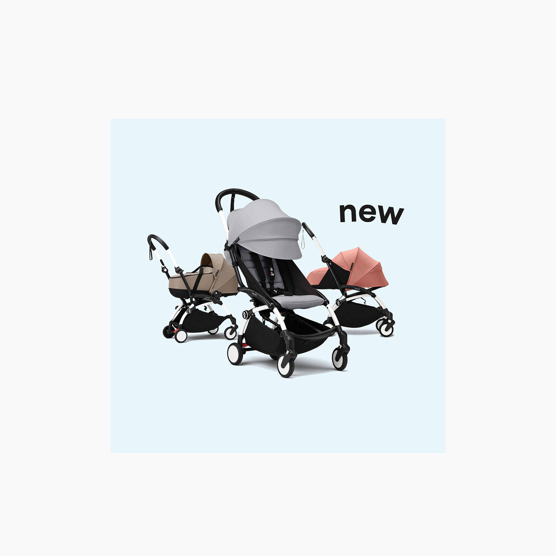 Stokke YOYO³ White frame with 6+ color pack Toffee-baby-gear-strollersandprams-strollers-image-9