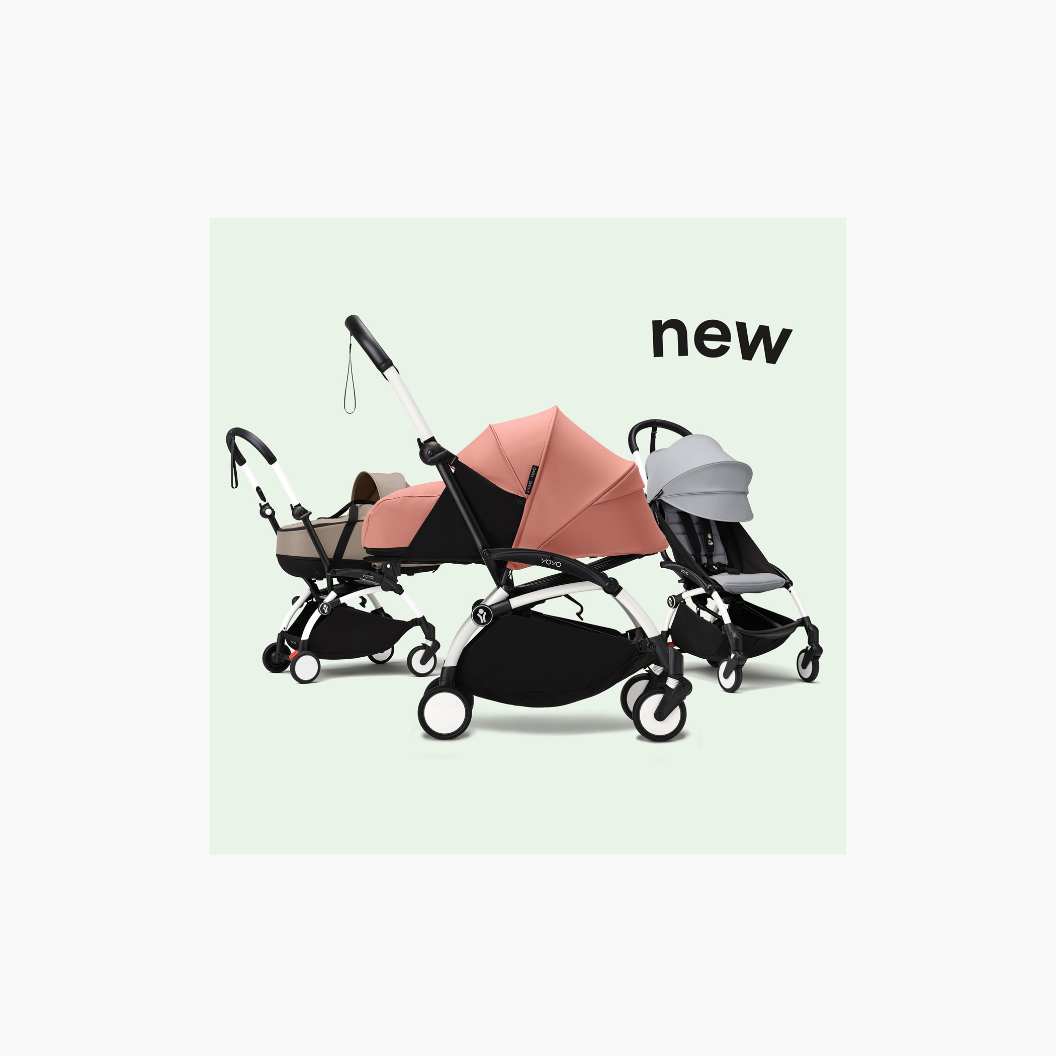 Stokke YOYO³ White frame with 0+ newborn pack Toffee-baby-gear-strollersandprams-strollers-image-9
