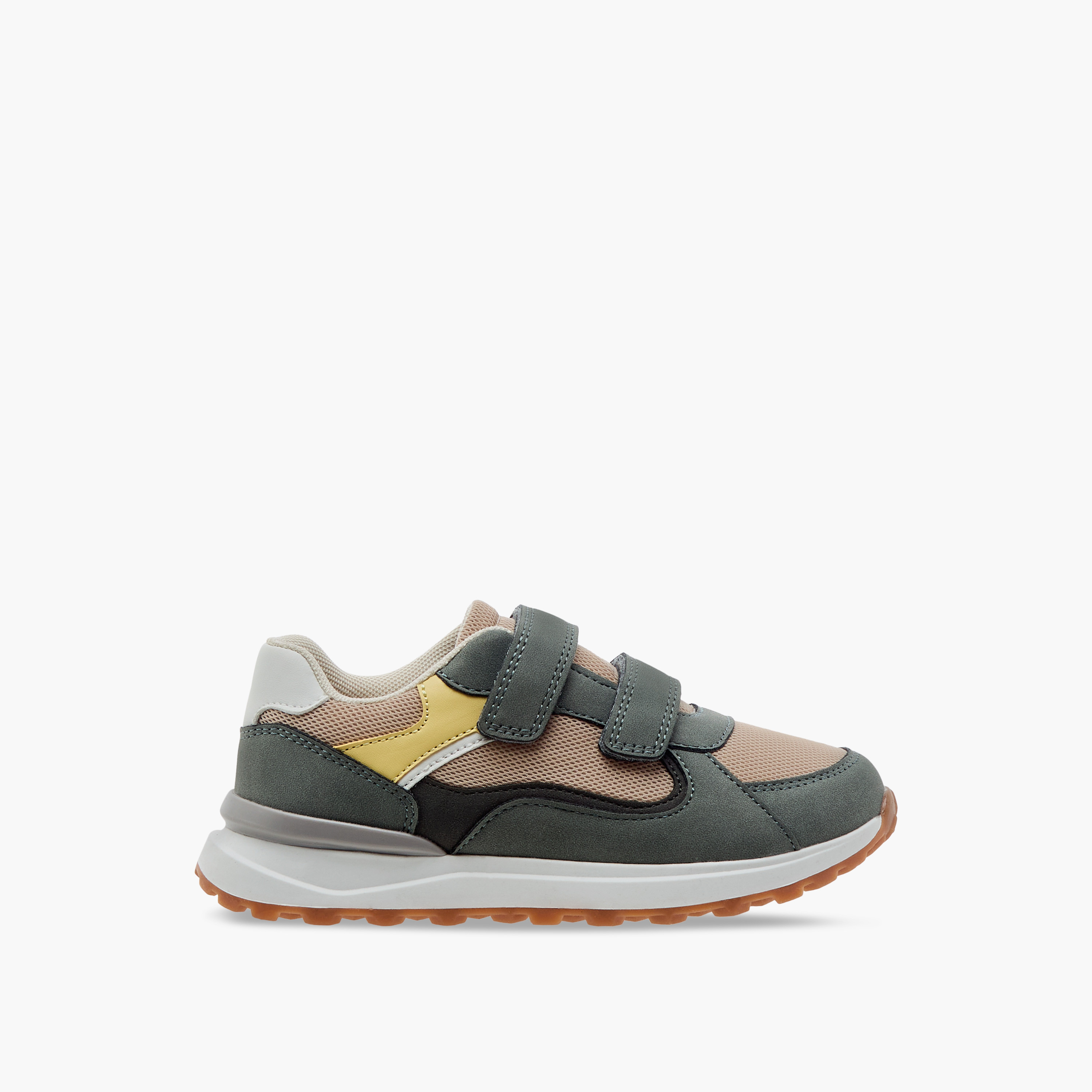Juniors Panelled Sneakers with Hook and Loop Closure-boys-shoes-sneakers-image-3