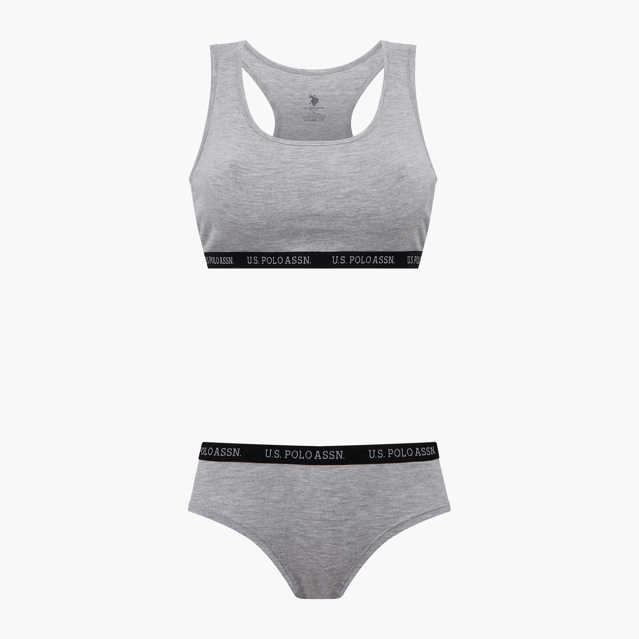طقم شورتس وريسر بوستير خلفي أزرق كحلي سادة للنساء من يو اس بولو اسن-women-clothing-lingerie-lingeriesets-image-6