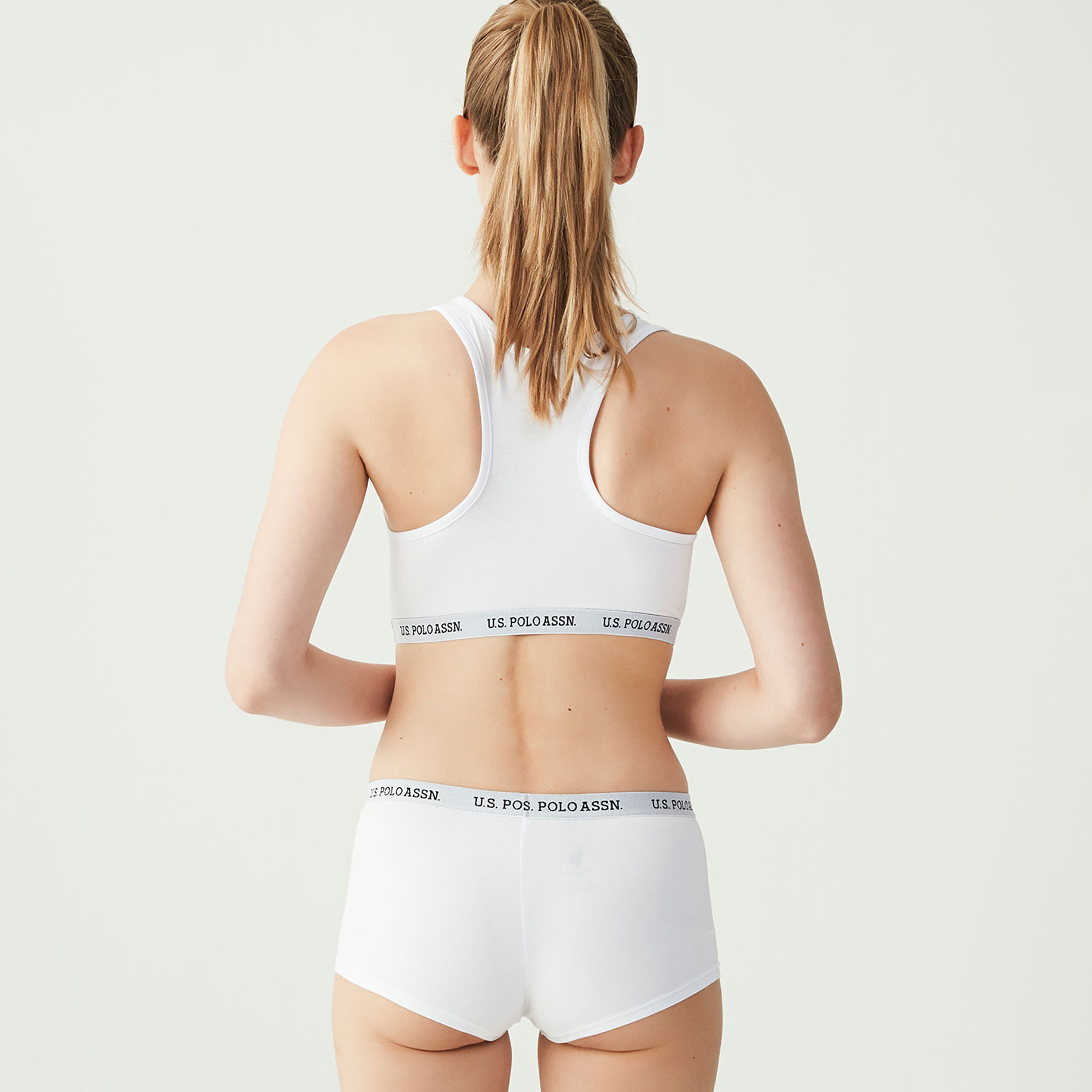 طقم شورتس وريسر بوستير خلفي أزرق كحلي سادة للنساء من يو اس بولو اسن-women-clothing-lingerie-lingeriesets-image-9