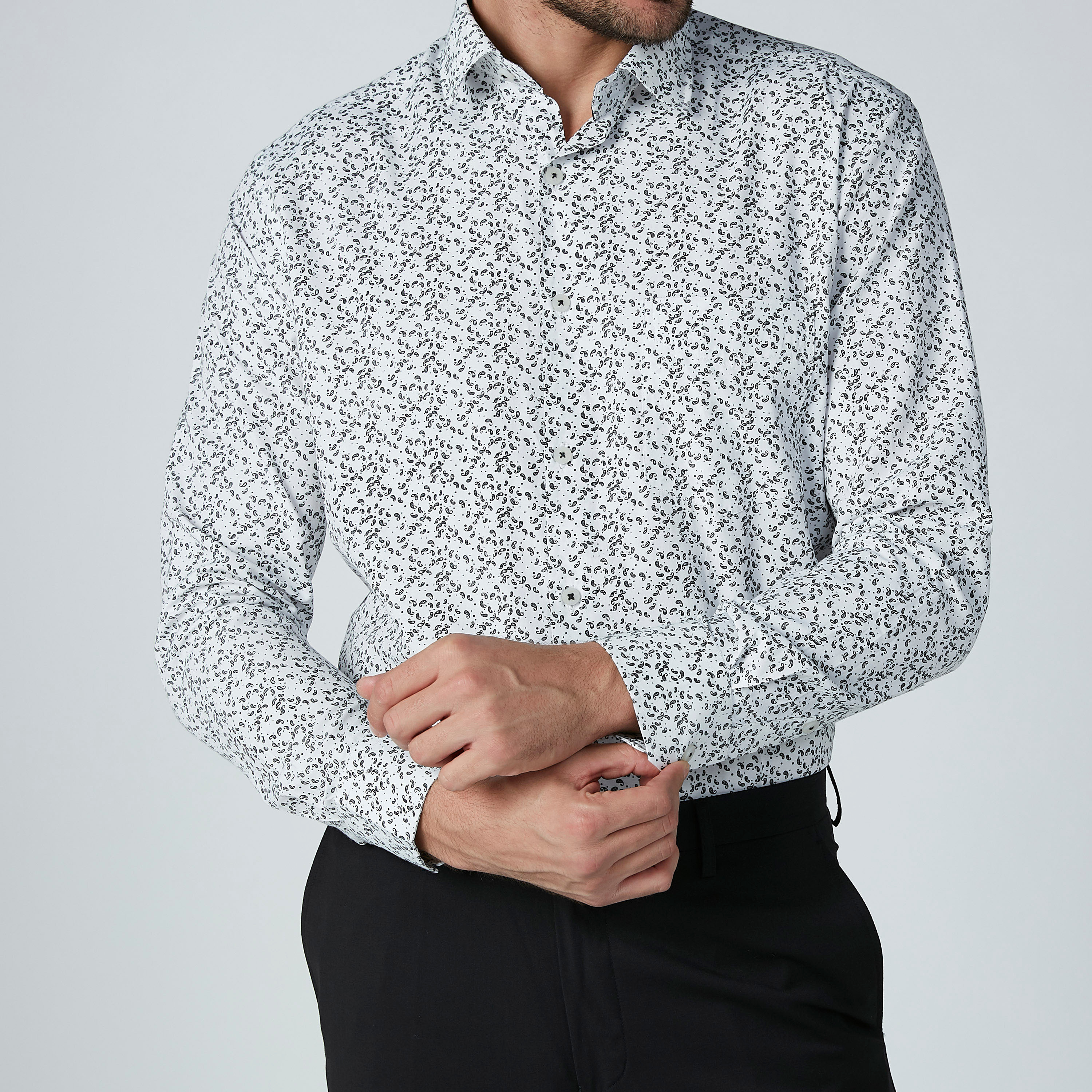 قميص سهل الكي بأكمام طويلة وأزرار وطبعات-men-clothing-shirts-image-5