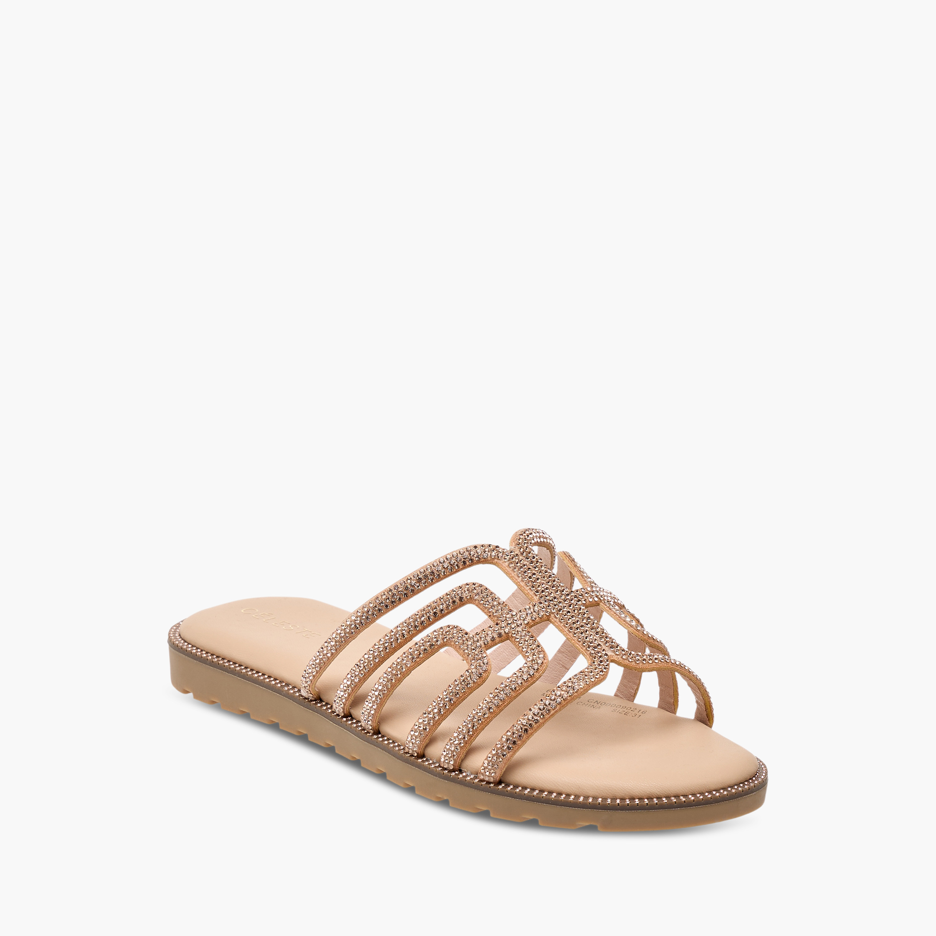 Celeste Girl's Embellished Slip-On Sandals-girls-shoes-sandals-image-2