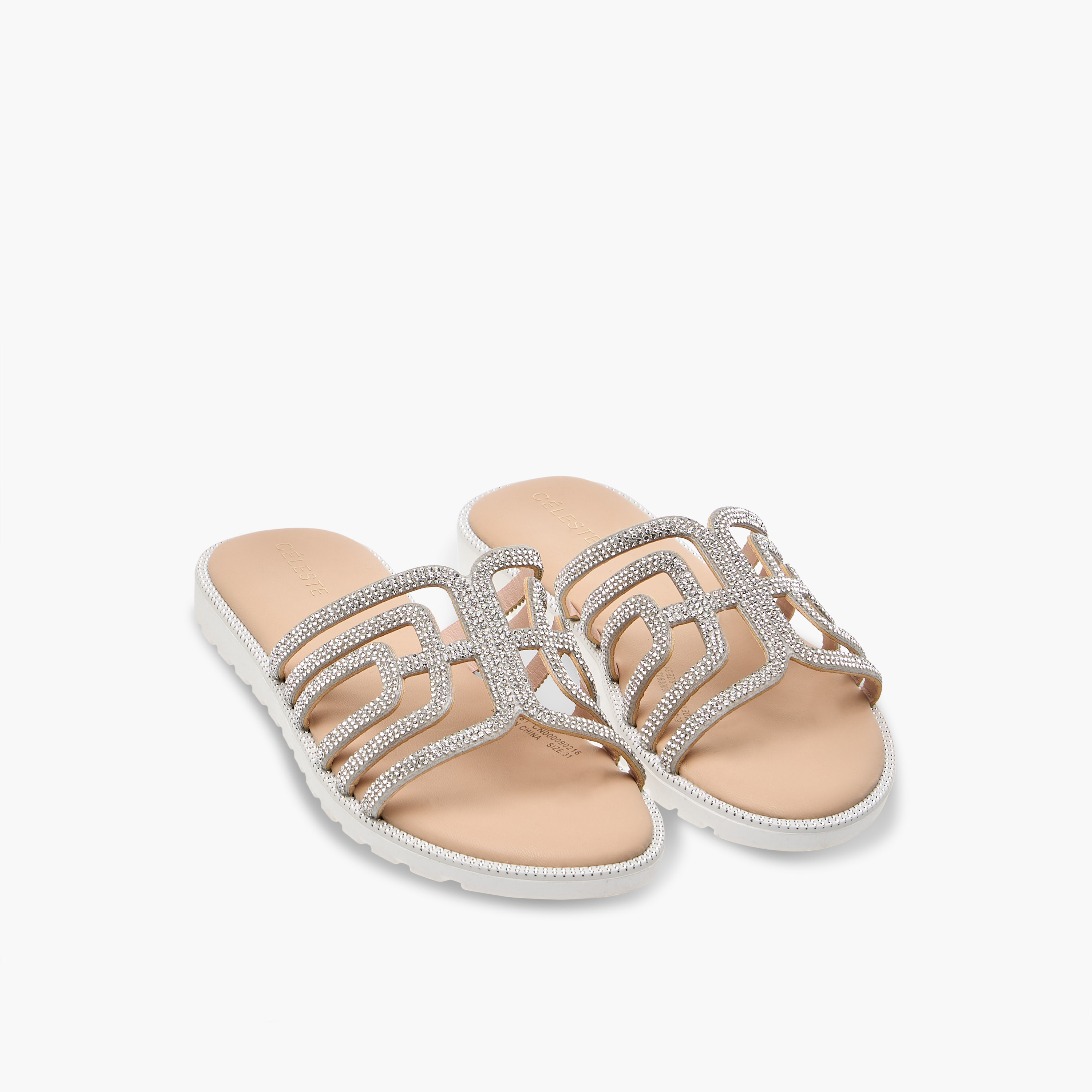 Celeste Girl's Embellished Slip-On Sandals-girls-shoes-sandals-image-1