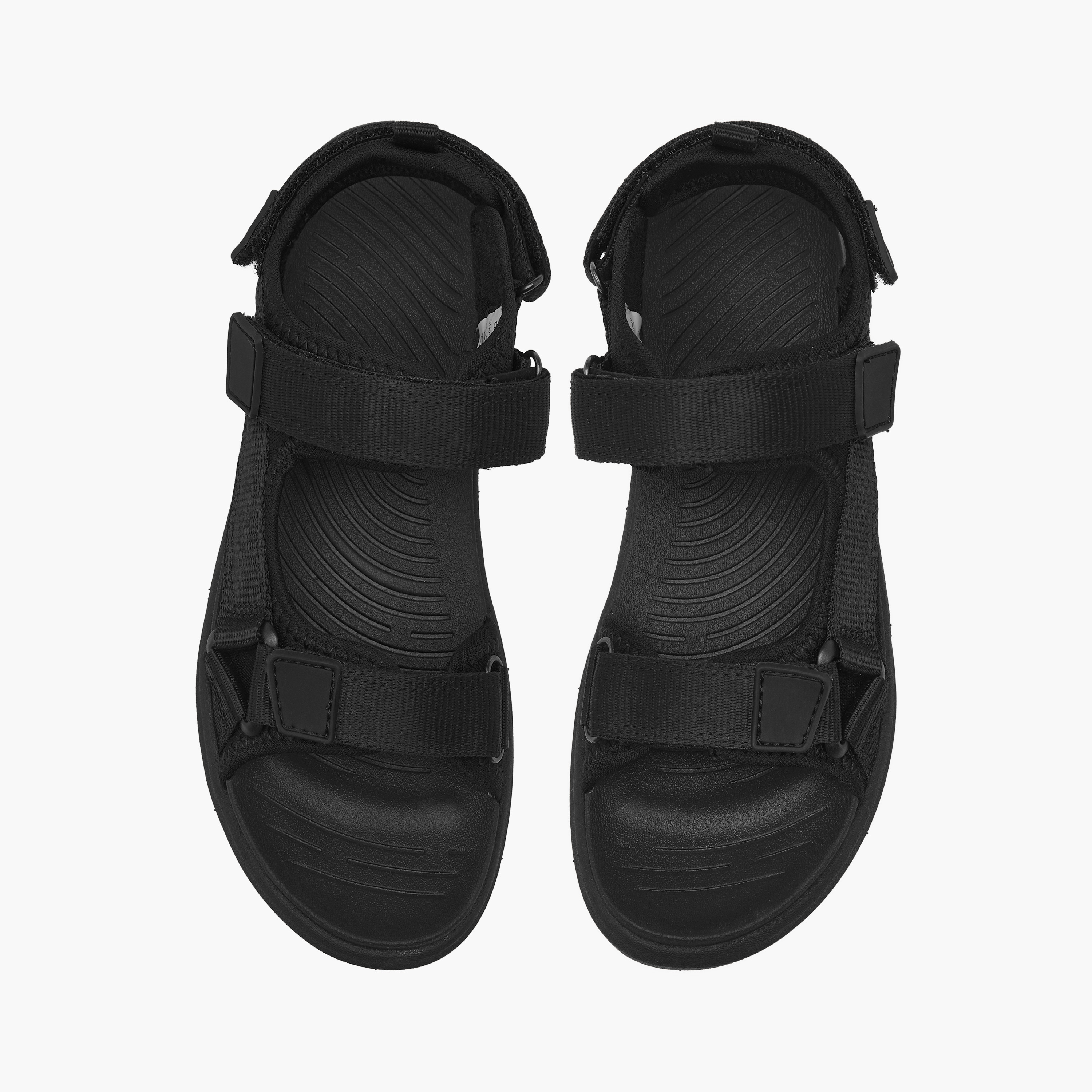 Mister Duchini Textured Floaters with Hook and Loop Closure-boys-shoes-sandals-image-1