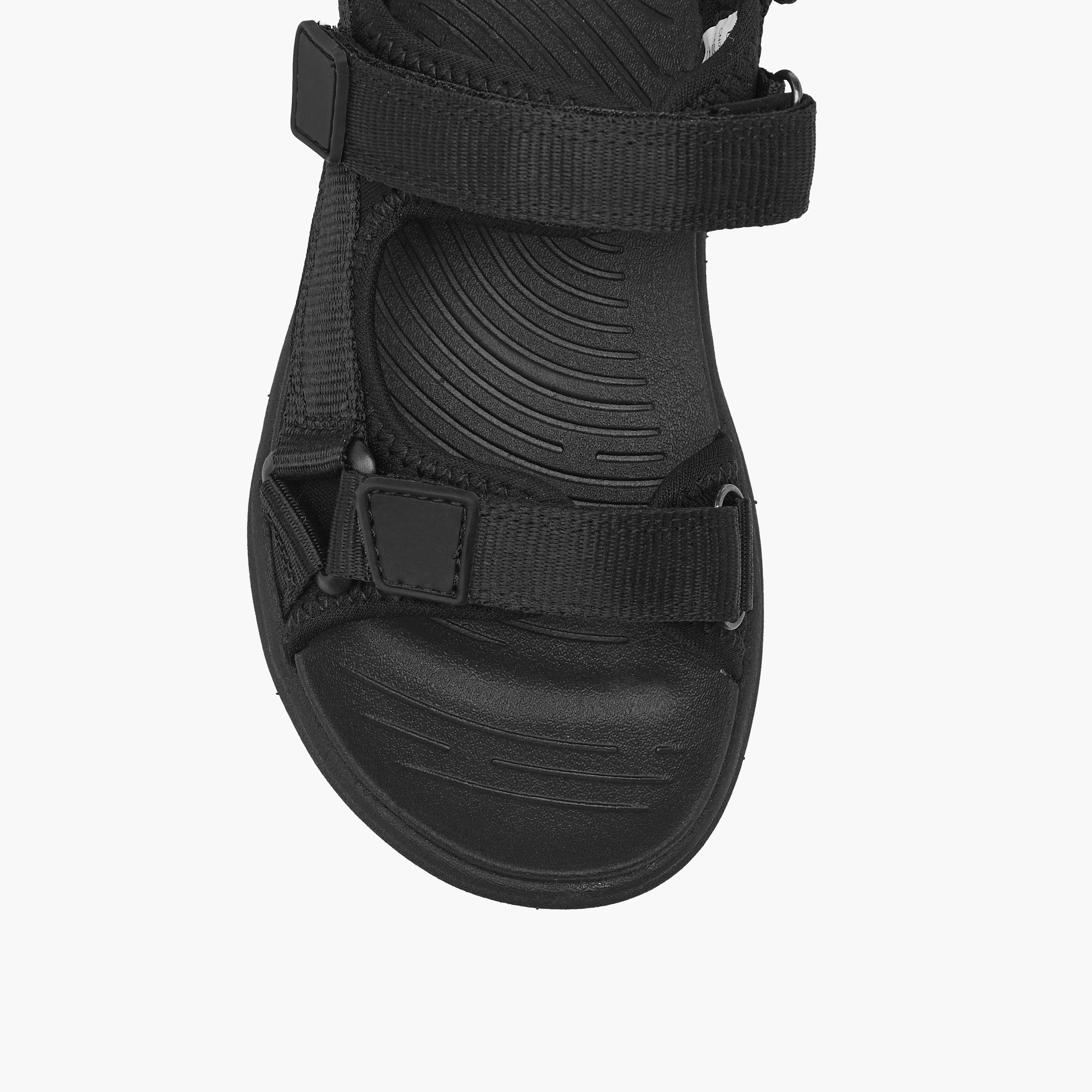 Mister Duchini Textured Floaters with Hook and Loop Closure-boys-shoes-sandals-image-2