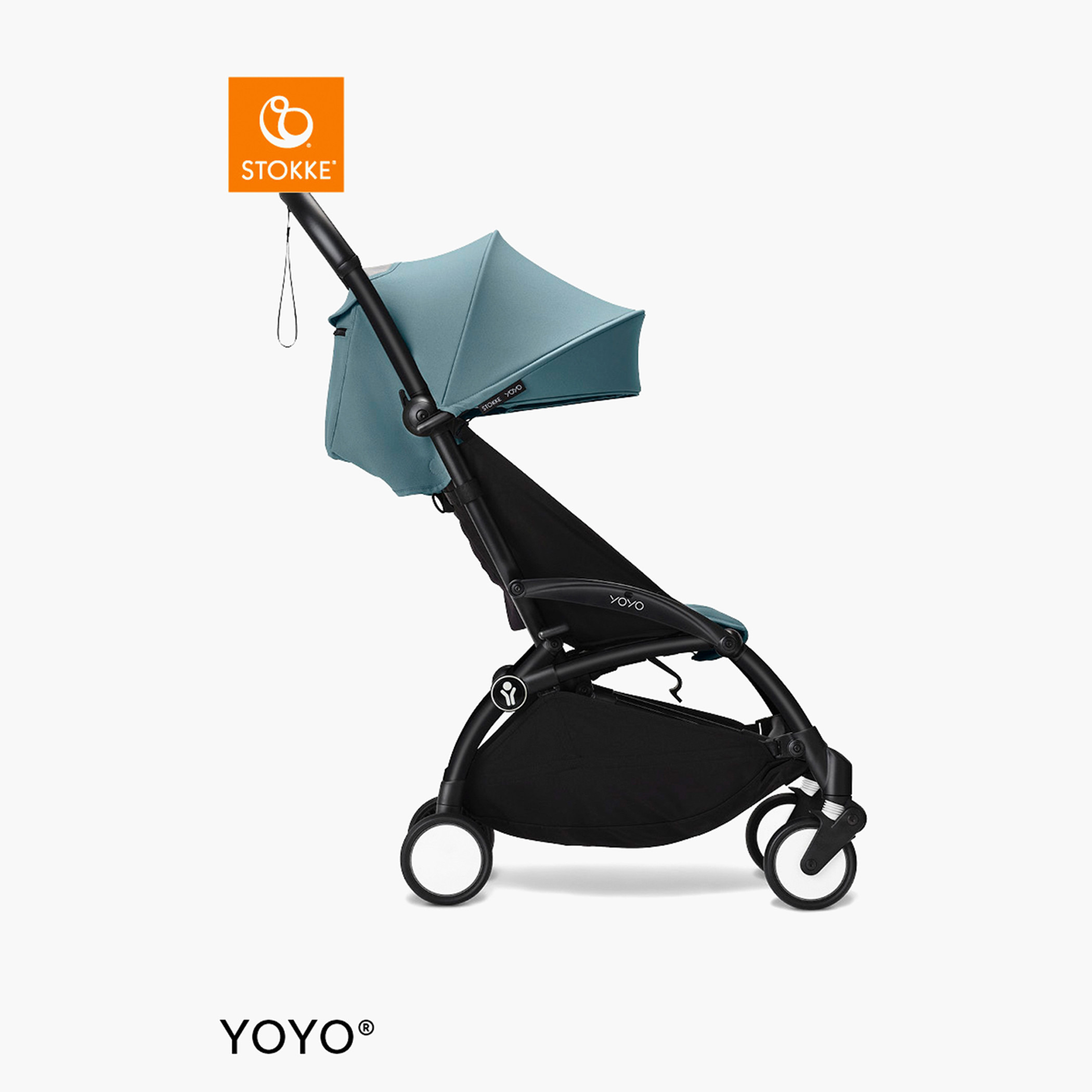 Stokke YOYO³ Black frame with 6+ Color Pack - Aqua-baby-gear-strollersandprams-strollers-image-1