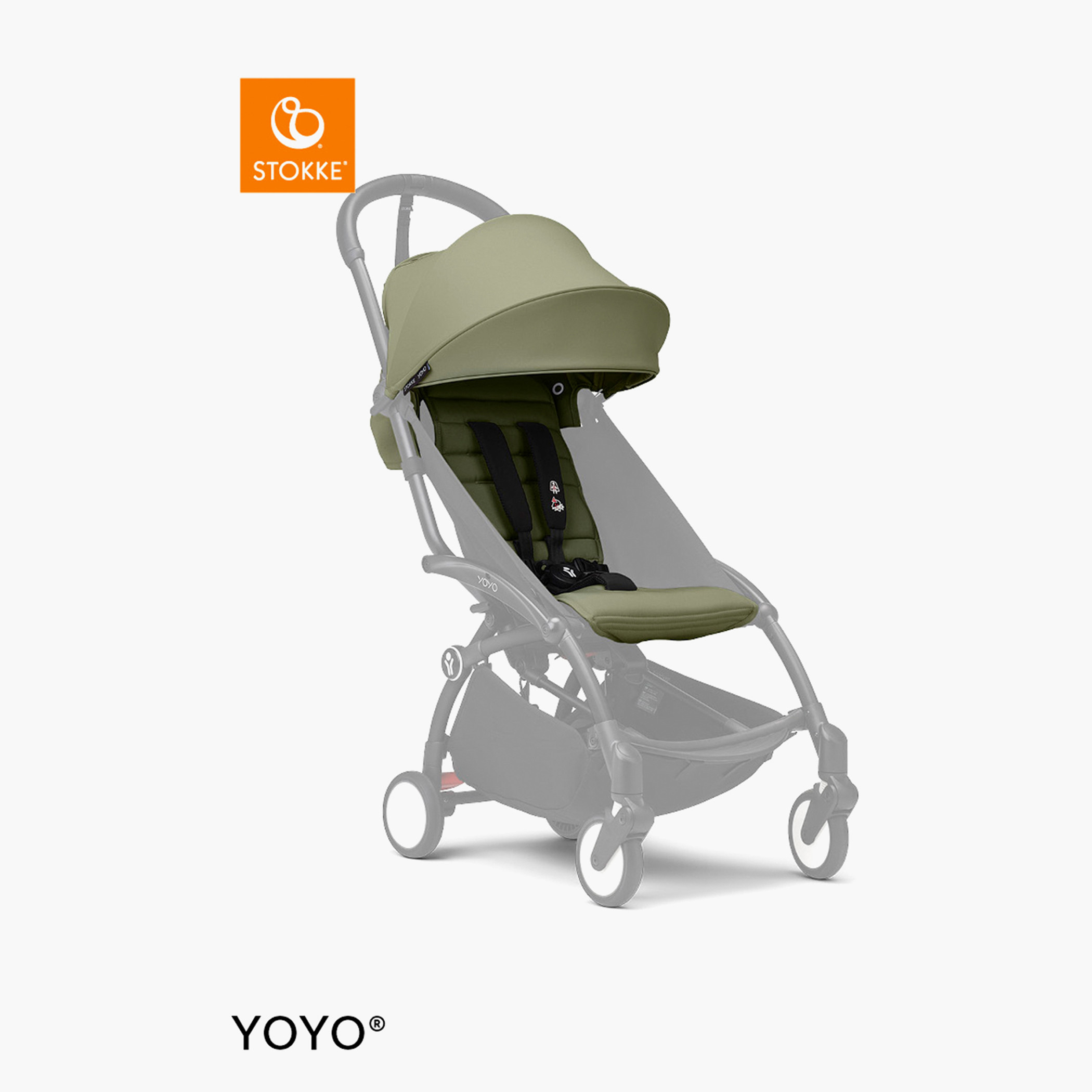 Stokke YOYO³ Black frame with 6+ Color Pack - Olive-baby-gear-strollersandprams-strollers-image-4