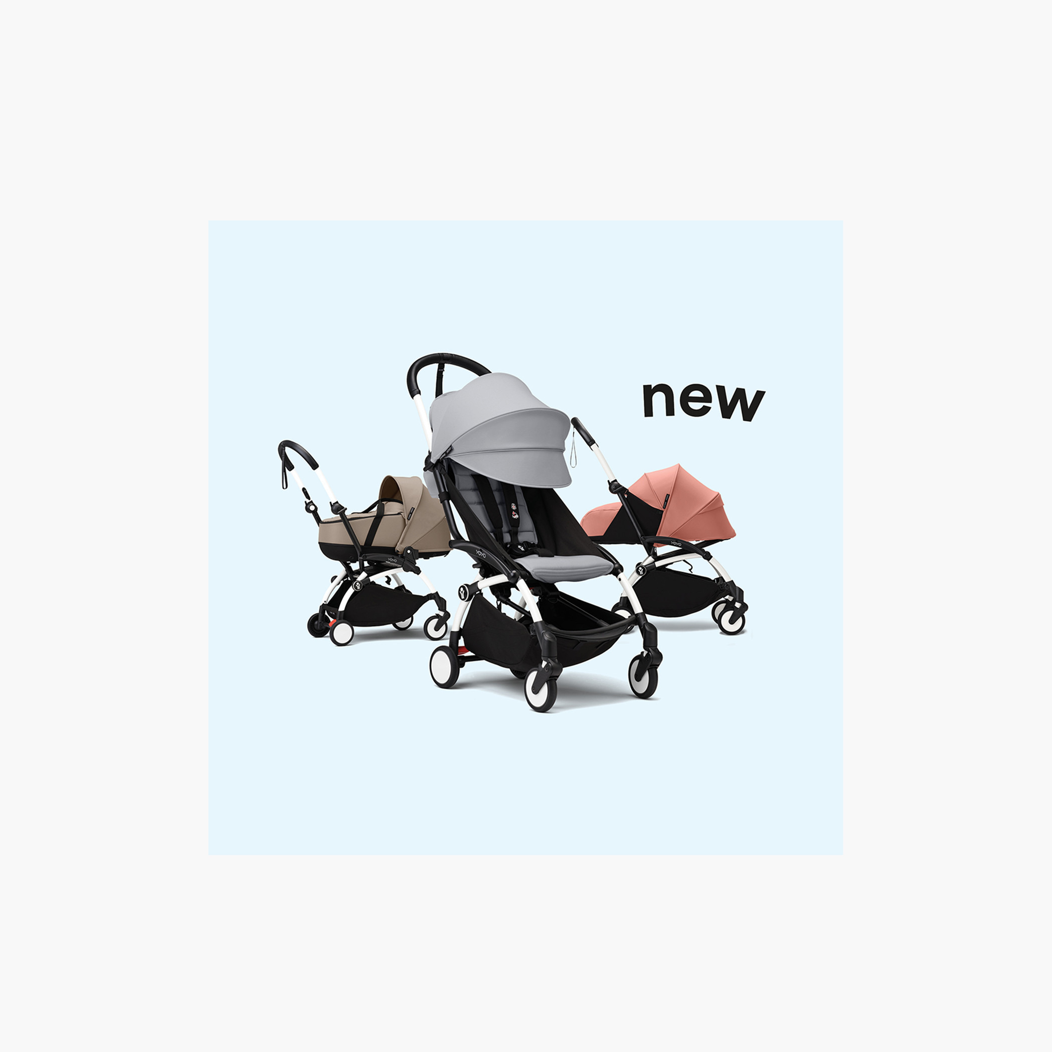 Stokke YOYO³ White frame with 6+ Color Pack - Black-baby-gear-strollersandprams-strollers-image-2