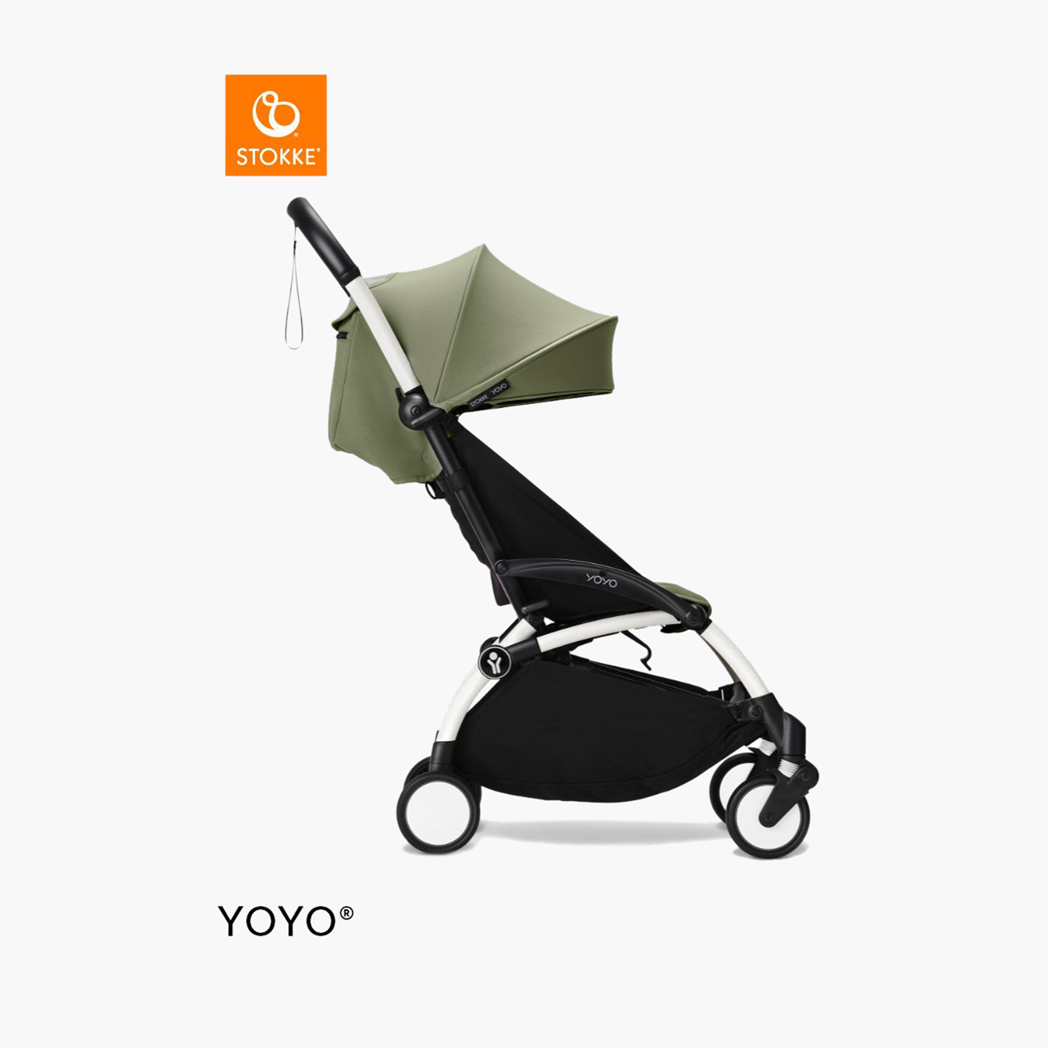 Stokke YOYO³ White frame with 6+ Color Pack - Olive-baby-gear-strollersandprams-strollers-image-3