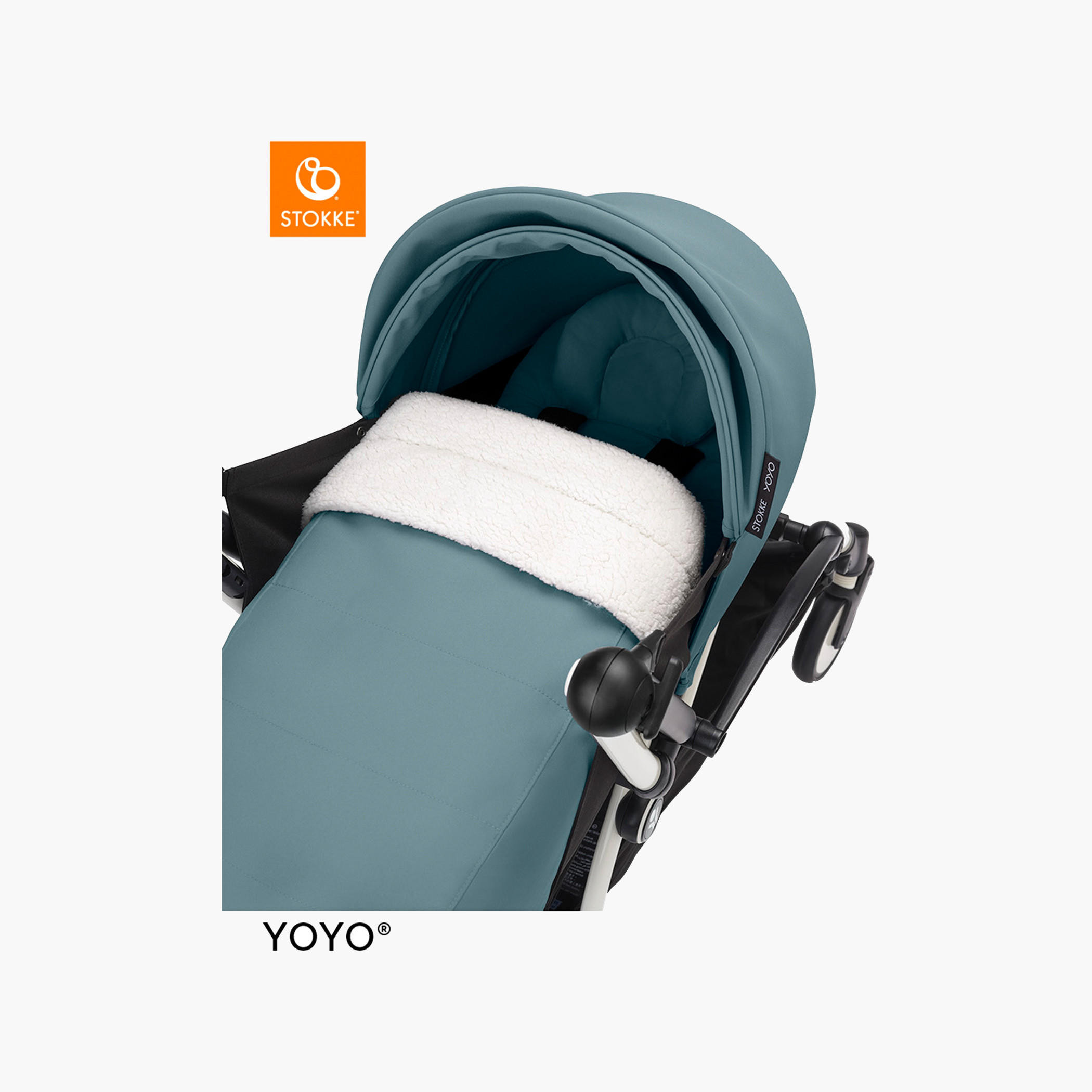 Stokke YOYO³ Black frame with 0+ Newborn Pack - Aqua-baby-gear-strollersandprams-strollers-image-9