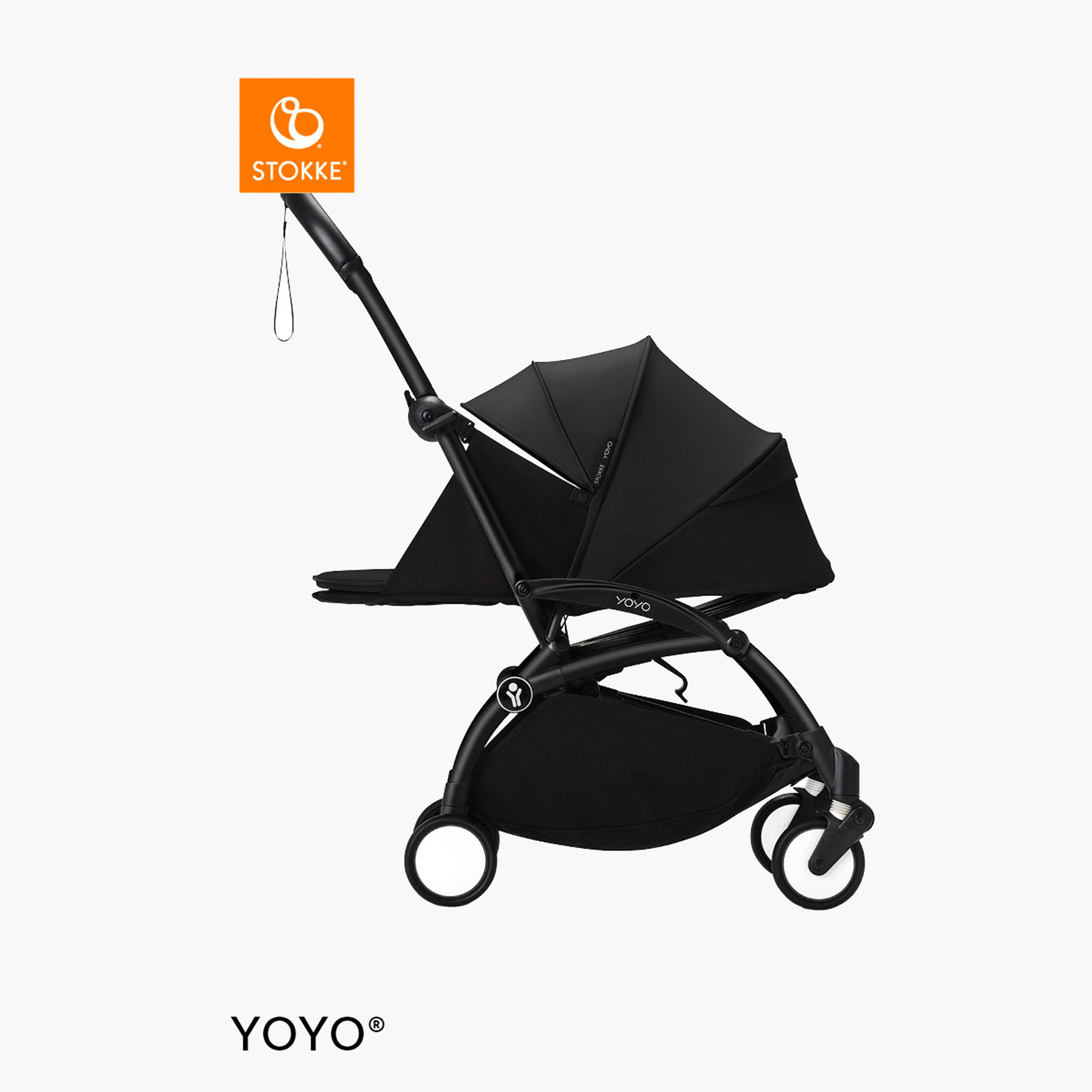 Stokke YOYO³ Black frame with 0+ Newborn Pack - Black-baby-gear-strollersandprams-strollers-image-2