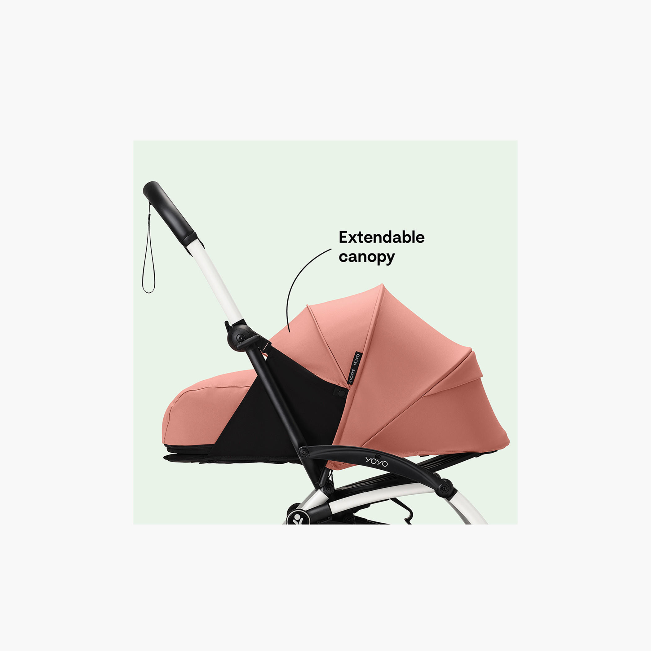 Stokke YOYO³ Black frame with 0+ Newborn Pack - Black-baby-gear-strollersandprams-strollers-image-5