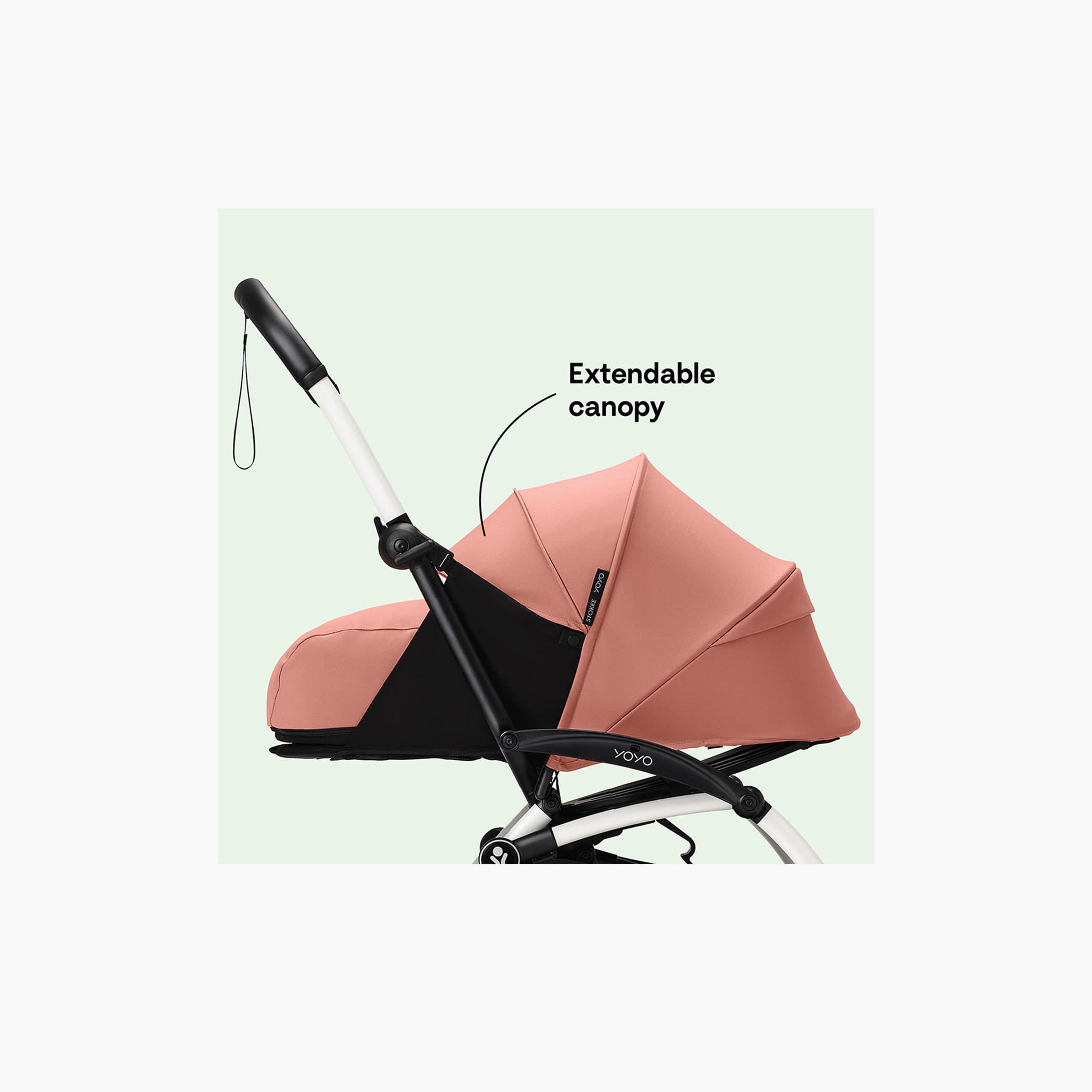 Stokke YOYO³ Black frame with 0+ Newborn Pack - Olive-baby-gear-strollersandprams-strollers-image-5