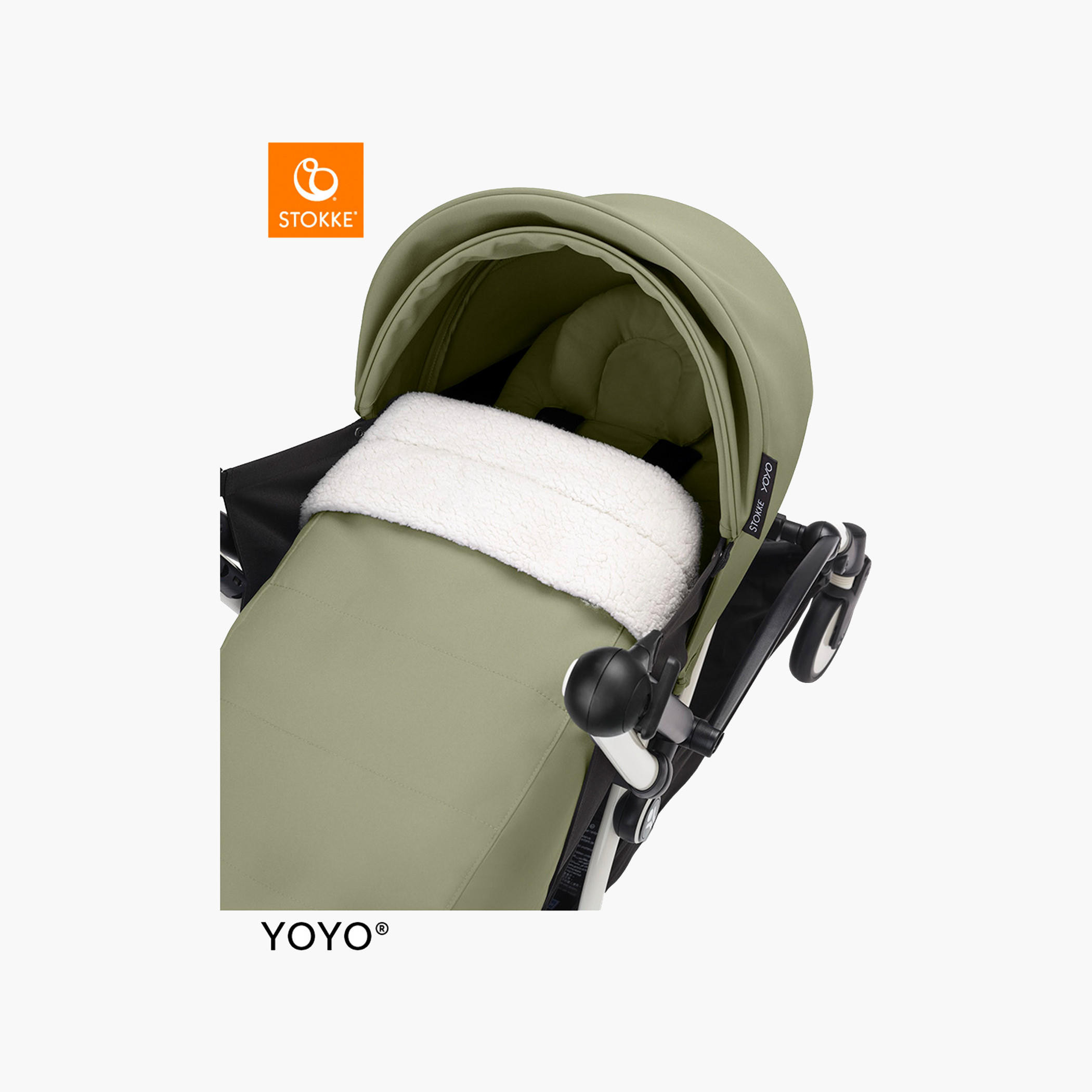 Stokke YOYO³ Black frame with 0+ Newborn Pack - Olive-baby-gear-strollersandprams-strollers-image-9