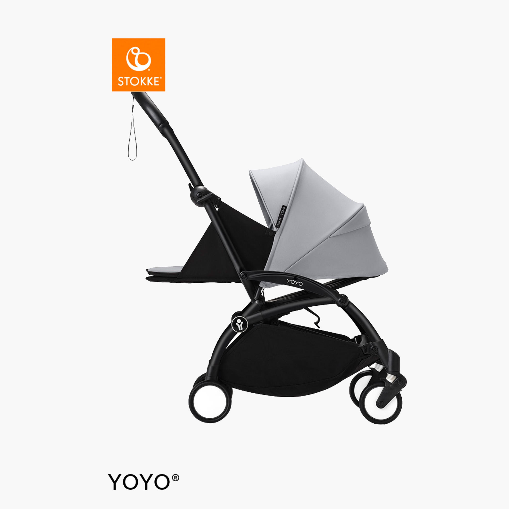 Stokke YOYO³ Black frame with 0+ Newborn Pack - Stone-baby-gear-strollersandprams-strollers-image-2